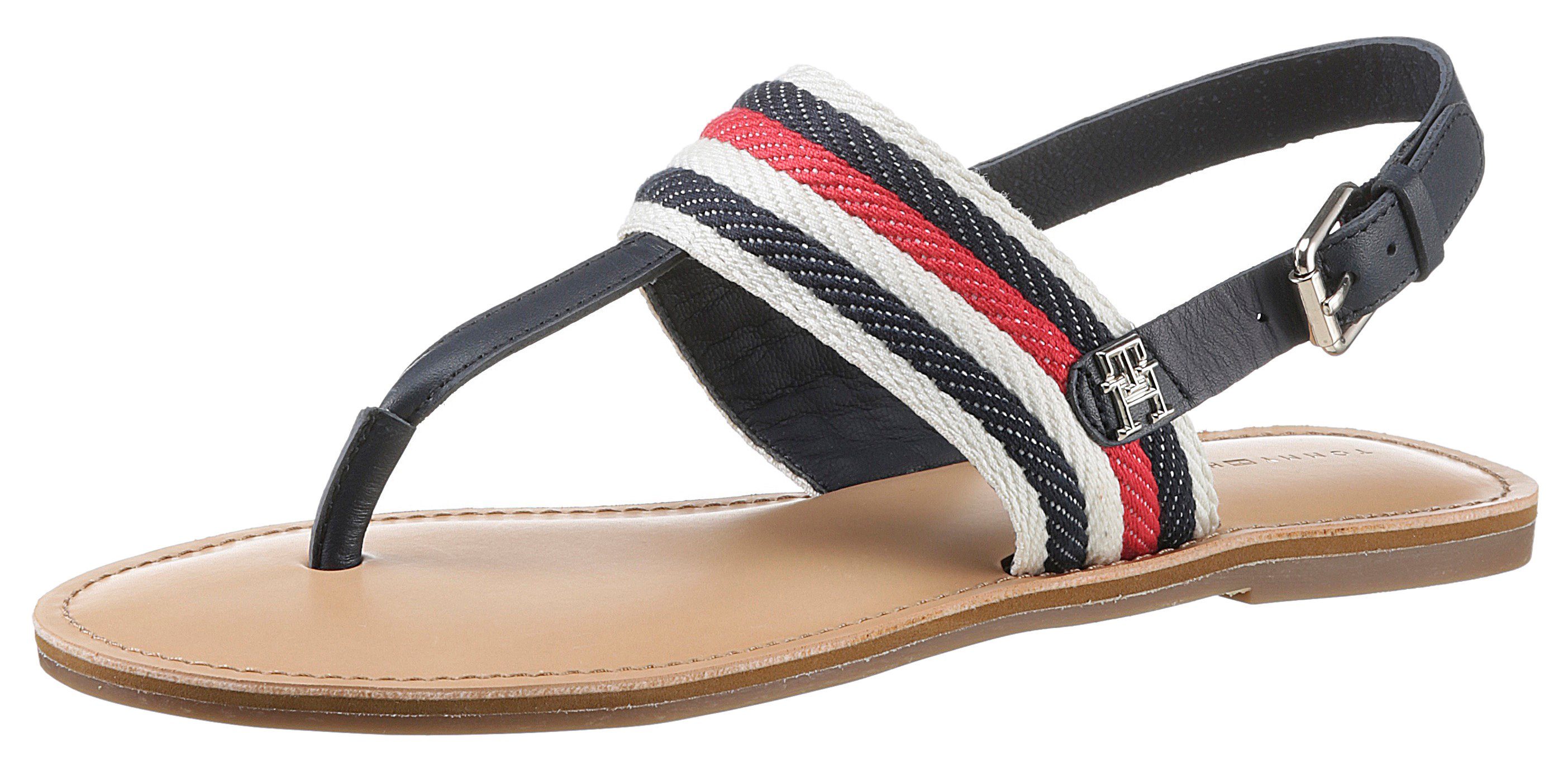 Tommy Hilfiger Sandalen FLAT SANDAL CORPORATE met strepen in tommy-kleuren