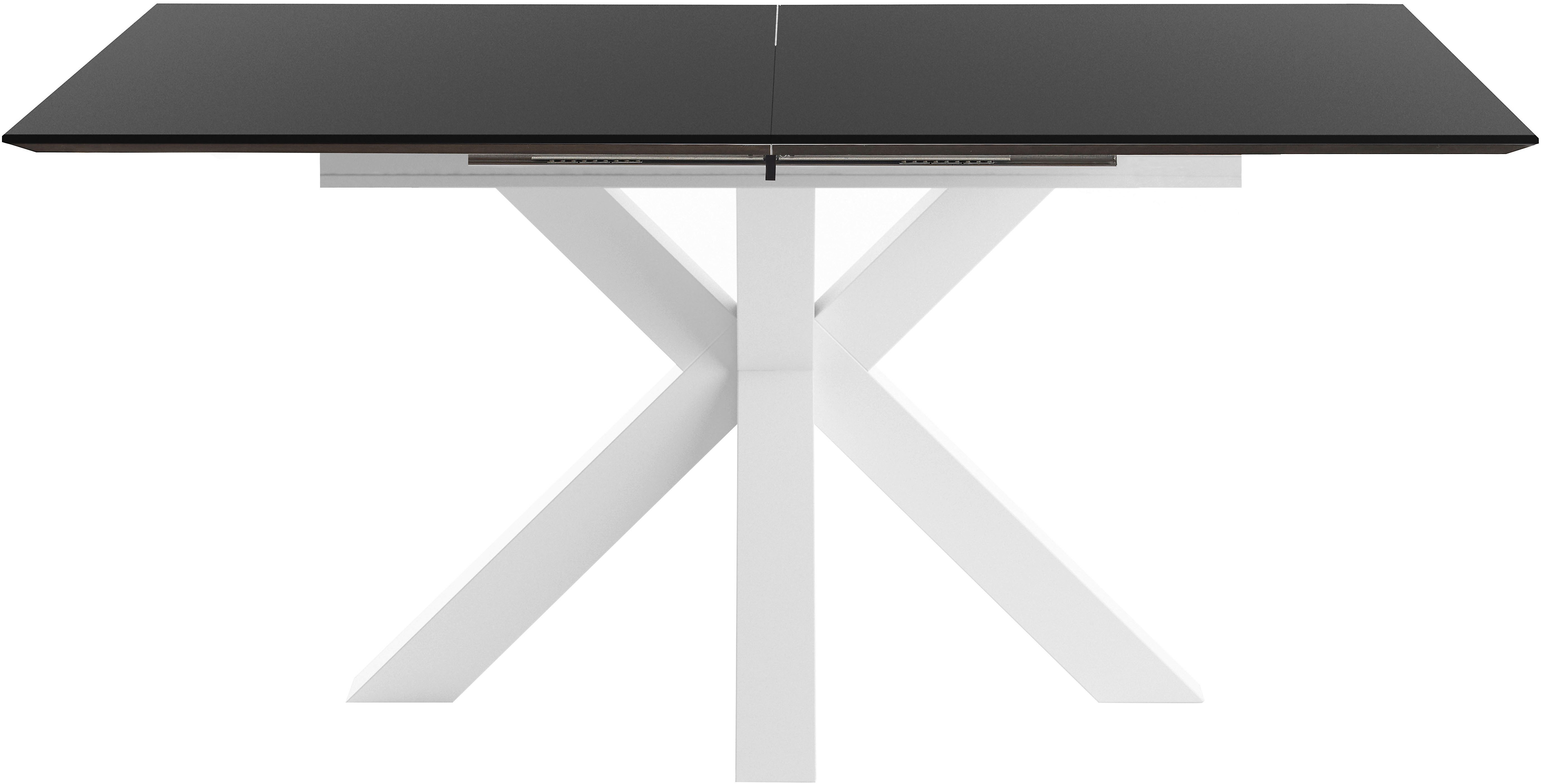 set one by Musterring Eettafel New Atlanta Rechthoekig blad met Zwitserse rand, uitschuifbaar, stervormig onderstel eettafels maat 170 cm x 81 cm x