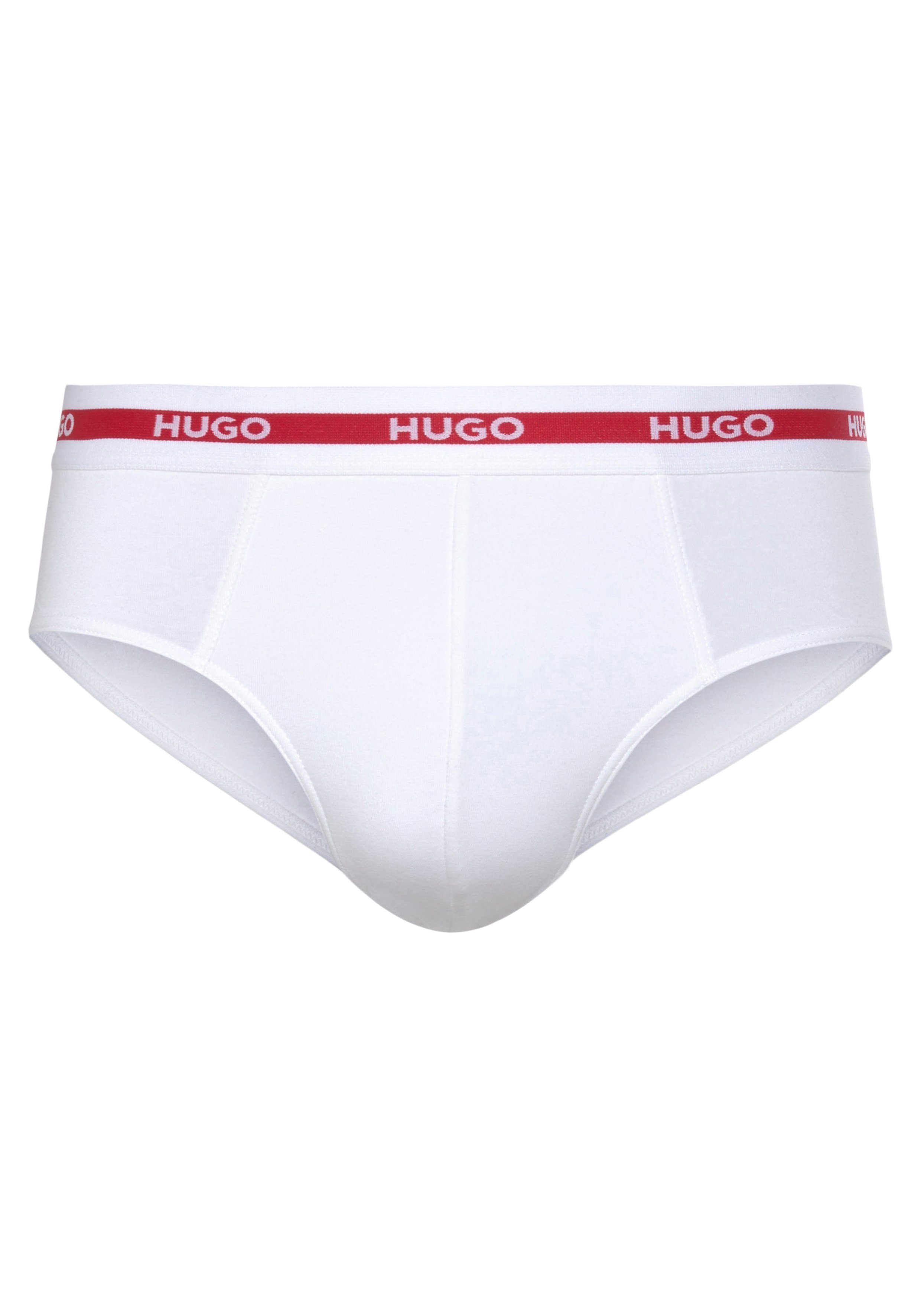 HUGO underwear Slip met contraststrepen en logo-opschriften op de tailleband (set, 3 stuks, In driepack)