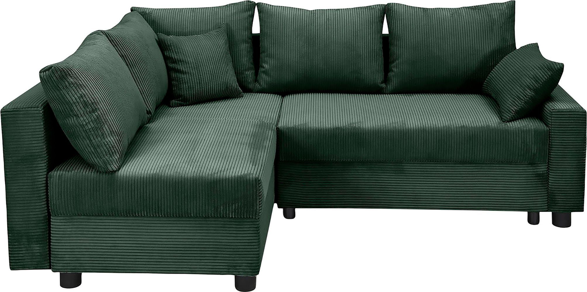 COLLECTION AB Hoekbank Parma L-vorm met slaapfunctie en bedlade, inclusief kussens, bonell-federkern