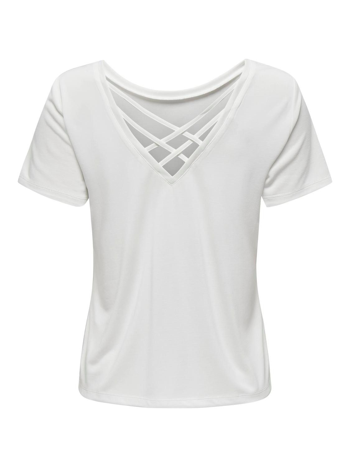 Only Shirt met korte mouwen ONLFREE LIFE S/S CROSS BACK TOP BOX JRS