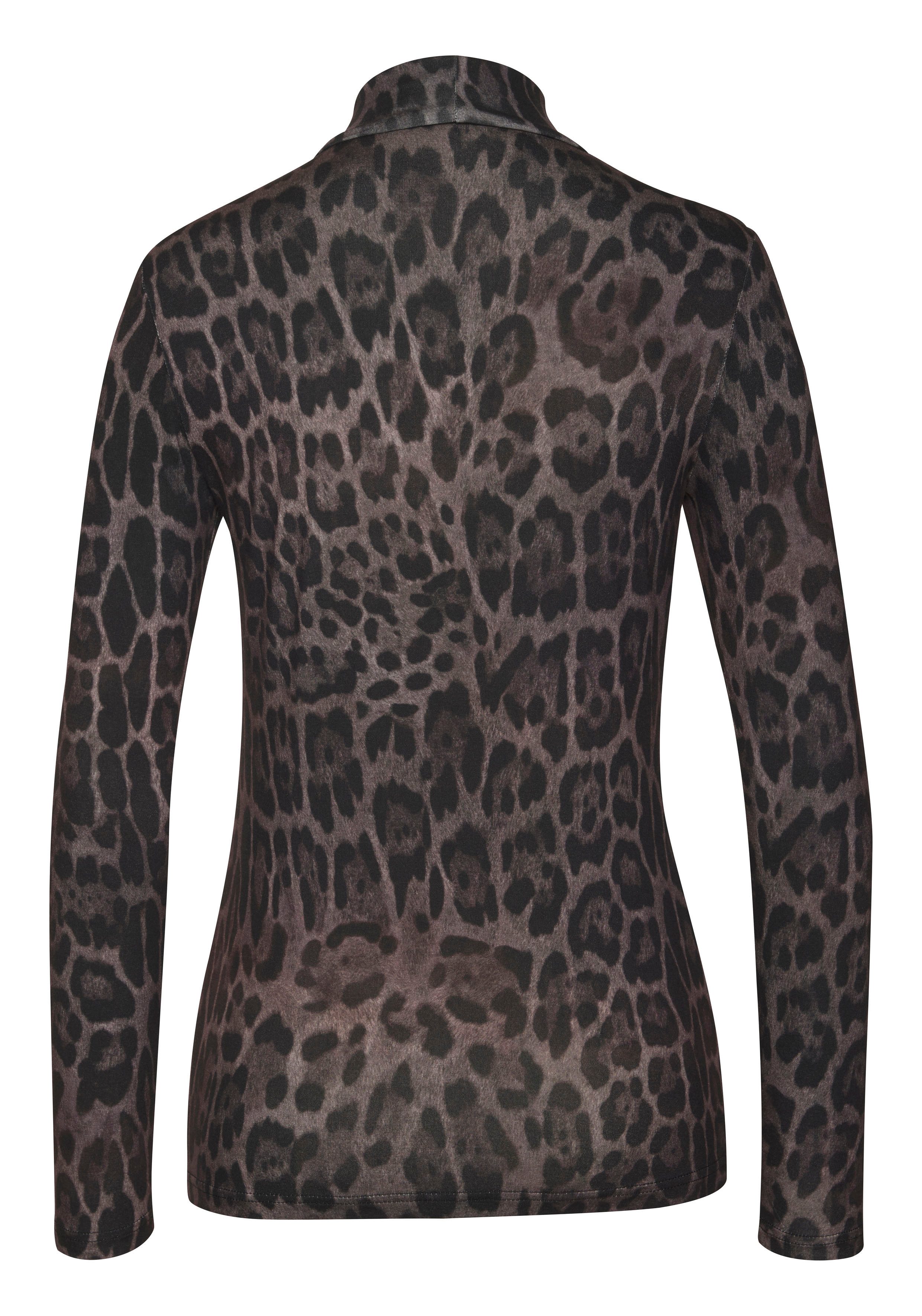 Lascana Colshirt met dierenprint, jersey shirt, modieus basic