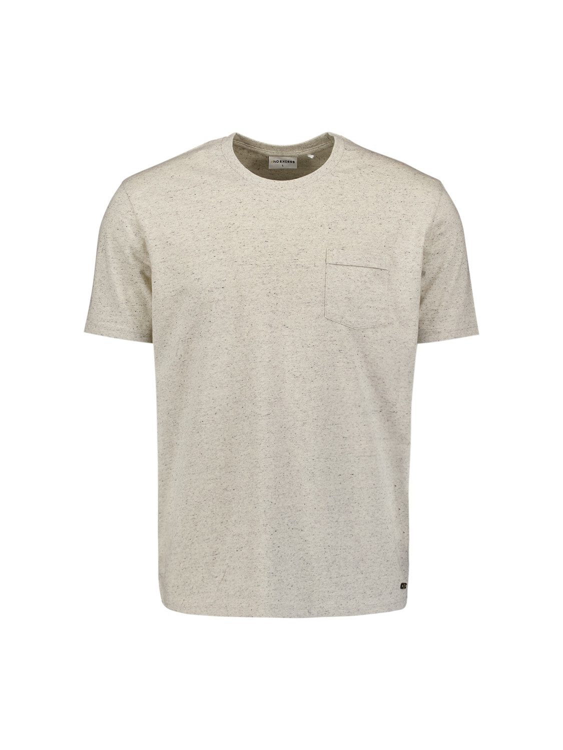 NO EXCESS T-shirt met borstzak in gemêleerde uitstraling