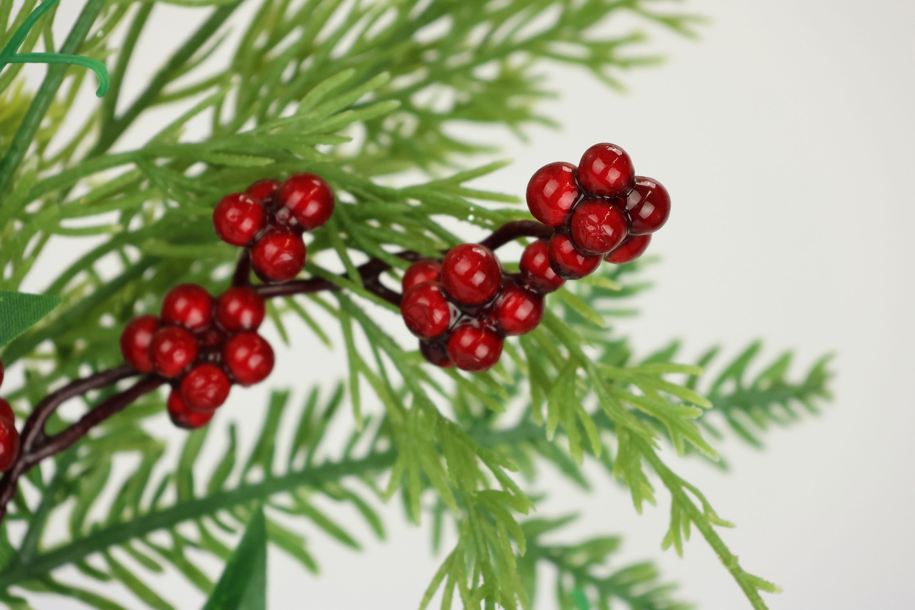 I.GE.A. Kunsttak Kersttak den/bessen/klimop/thuja set van 2 kunstmatige tak bloem kerstdecoratie decoratieve tak decoratie (2 stuks)