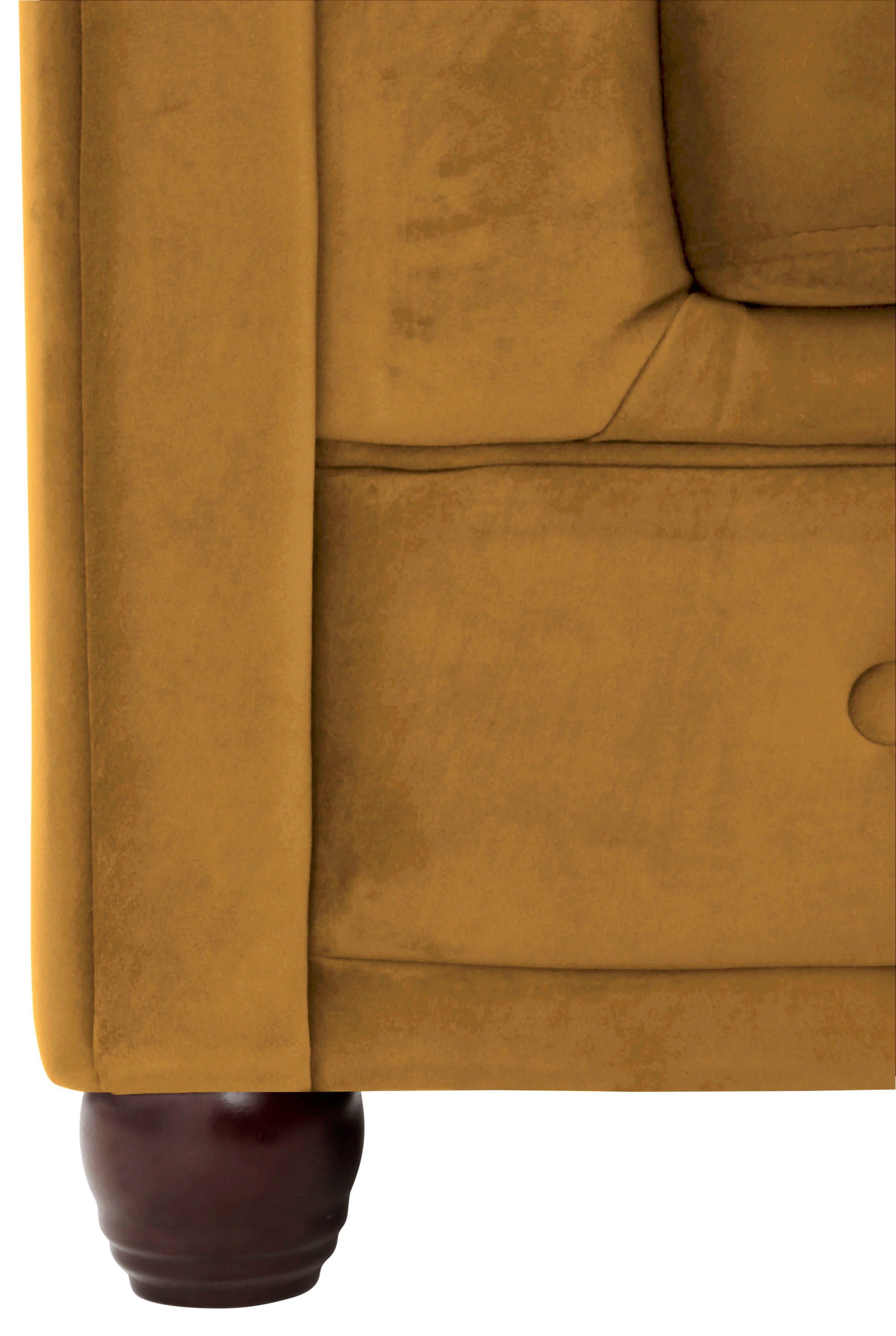 Home affaire Chesterfield-bank New Castle L-vorm hoogwaardige capitonnage in chesterfield-design, bxdxh: 255(171x72)
