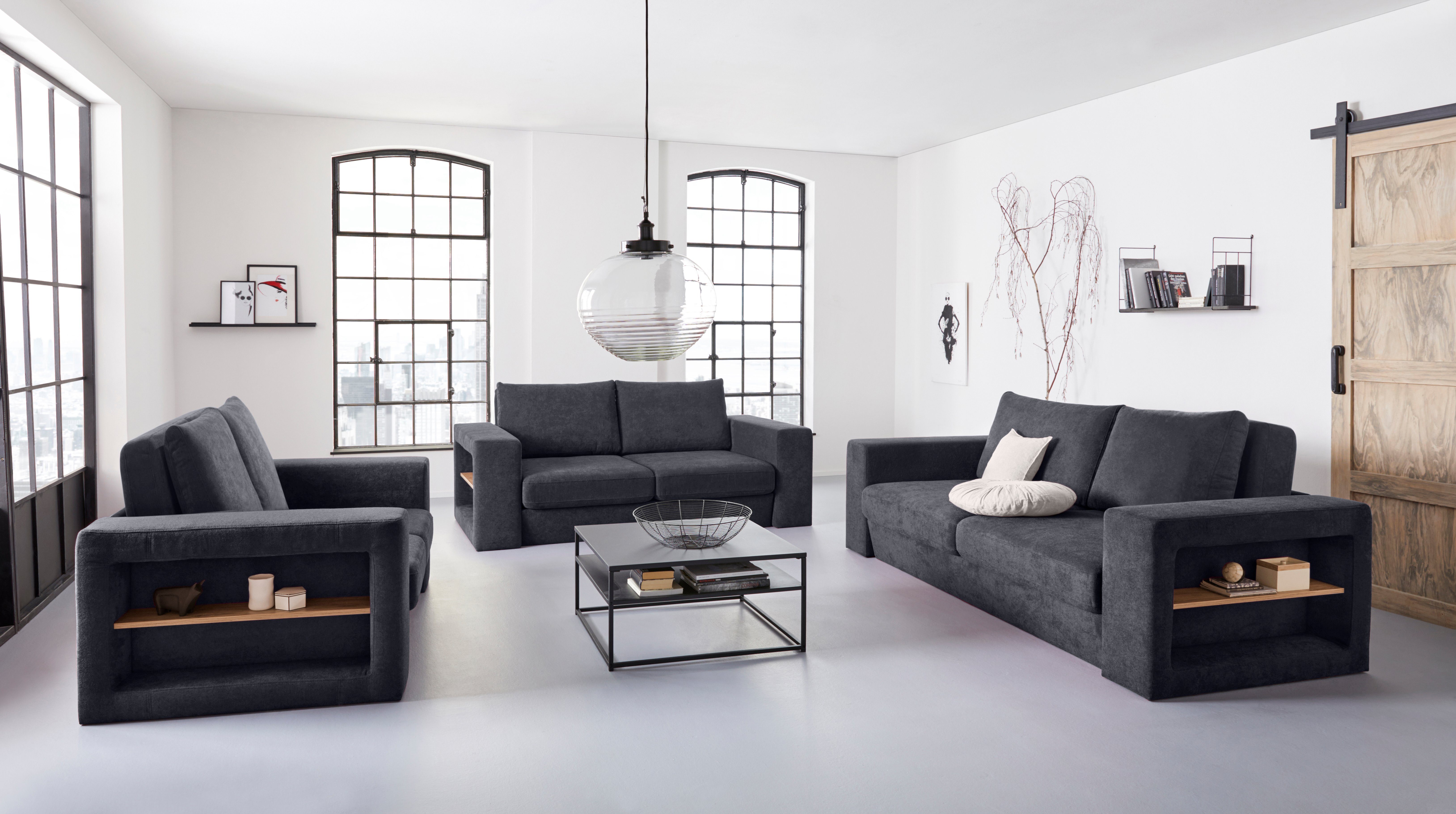 LOOKS BY WOLFGANG JOOP 3-zitsbank Looksvb Aan te passen bank: de bank wordt een bank met 2 hockers, met kastfunctie