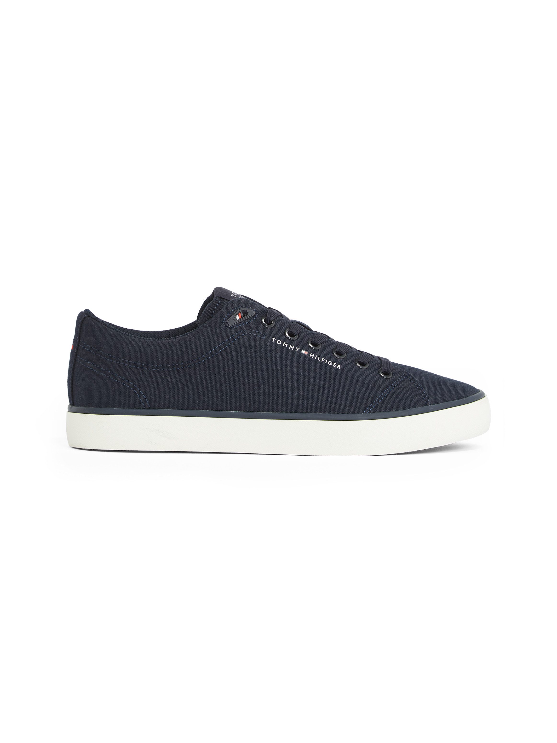 Tommy Hilfiger Sneakers TH HI VULC LOW CORE CANVAS , vrijetijdsschoen, lage schoen, veterschoenen met zacht gepolsterde schacht