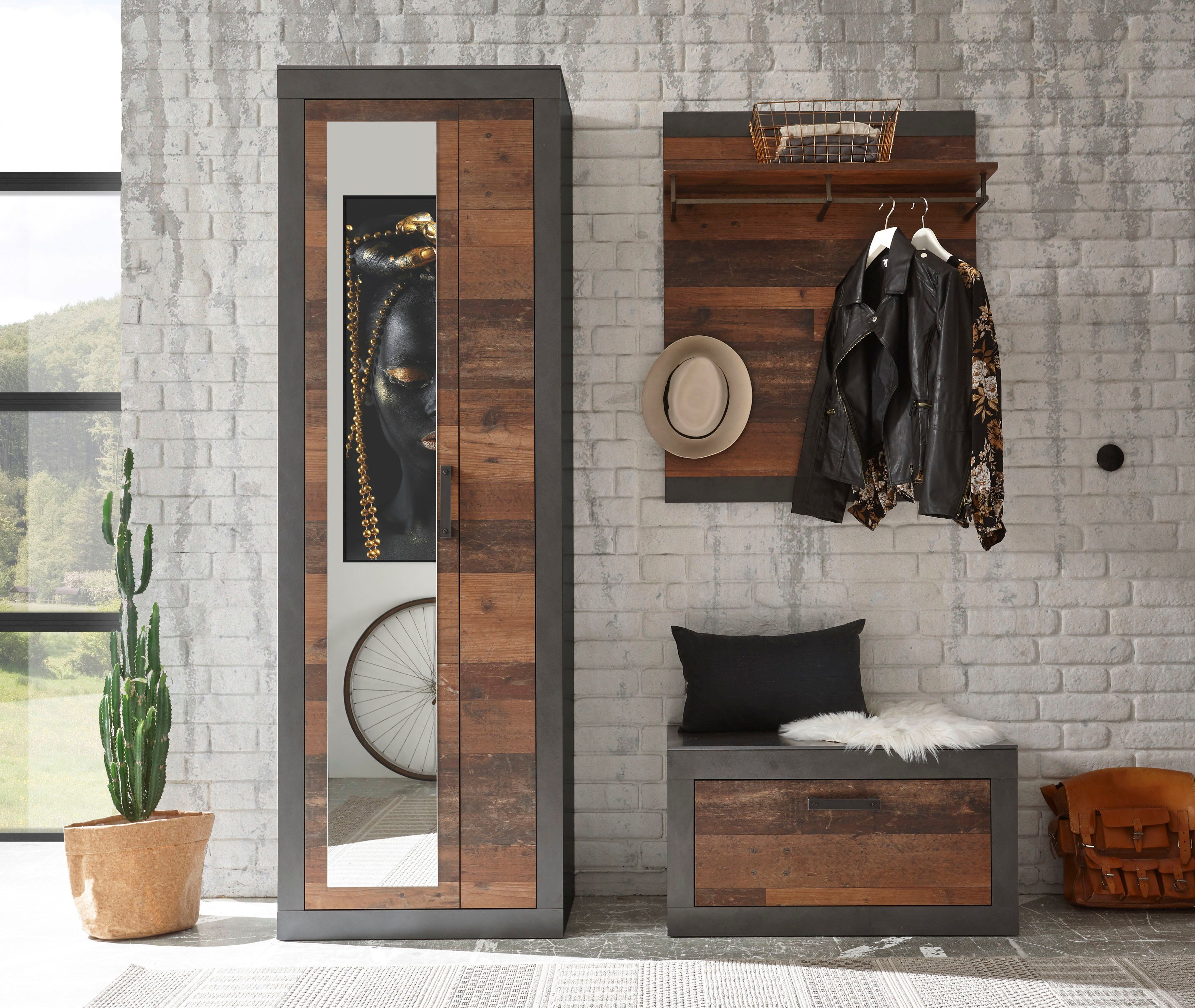 Home affaire Halmeubelset Brooklyn in een decoratieve frame-look (complete set)