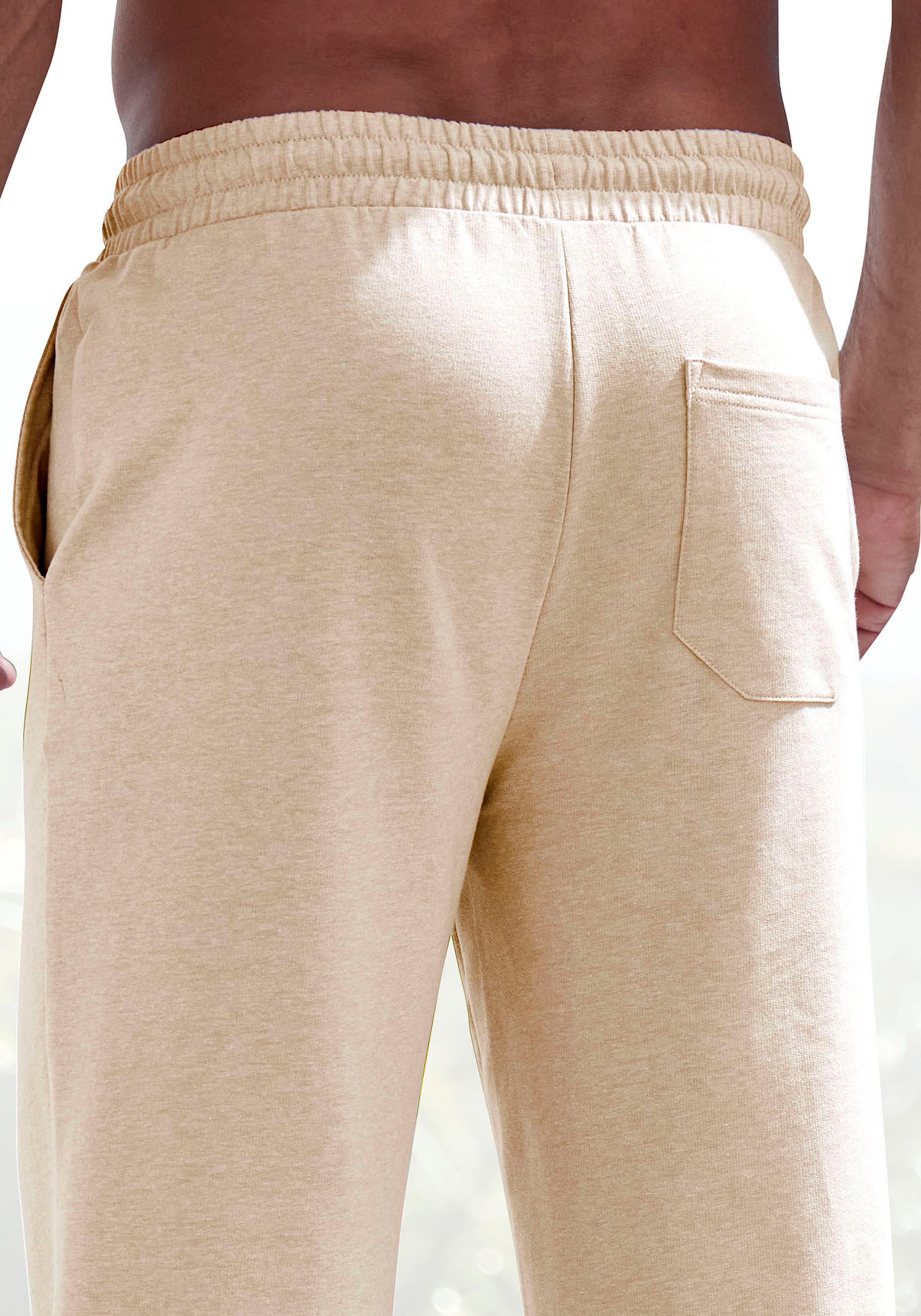 John Devin Sweatbroek in melange-look van katoenmix