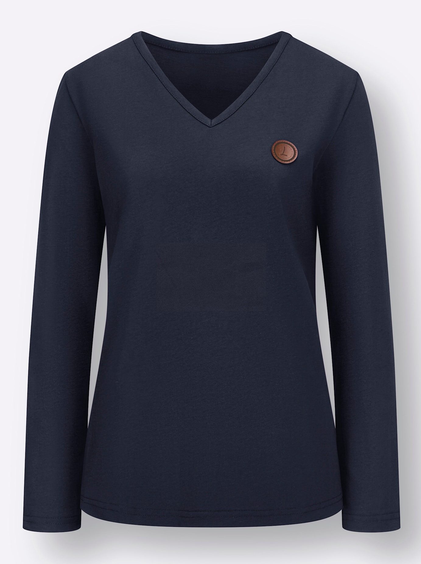Casual Looks Shirt met V-hals Shirt (1-delig)