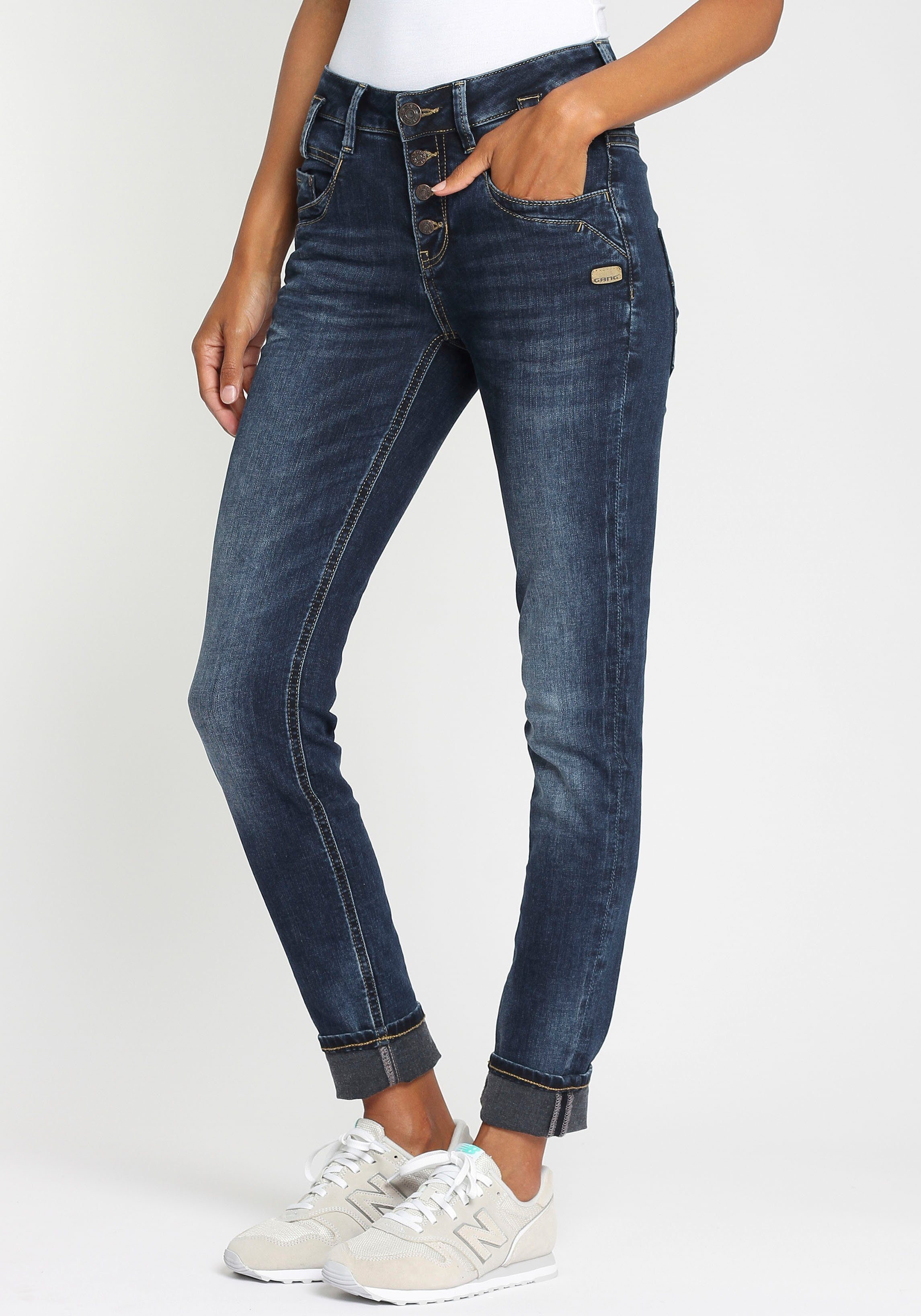 GANG Slim fit jeans 94CARLI met open knoopsluiting