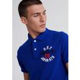 superdry poloshirt classic superstate s-s polo met luxueuze details blauw