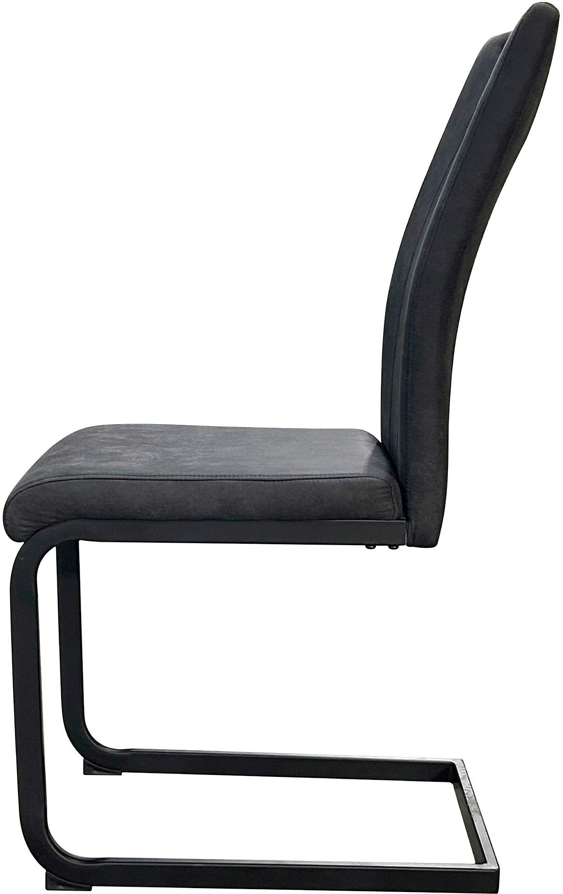 byLIVING Vrijdragende stoel Banff (2-stuks set) met handgreep, frame van zwart metaal, keukenstoel, diverse bekledingen (set)