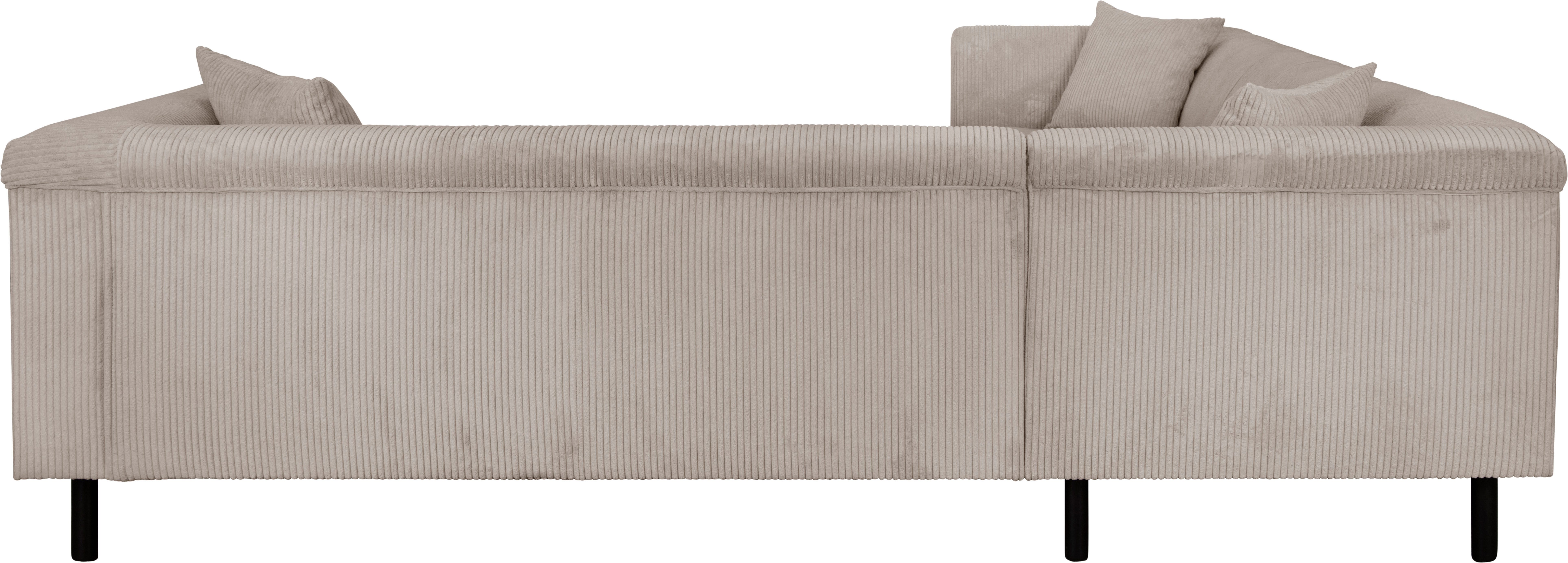 INOSIGN Hoekbank AGNIA L-vorm BxDxH: 244x244x71 cm incl. sierkussen, gelijkbenig, ook in cord