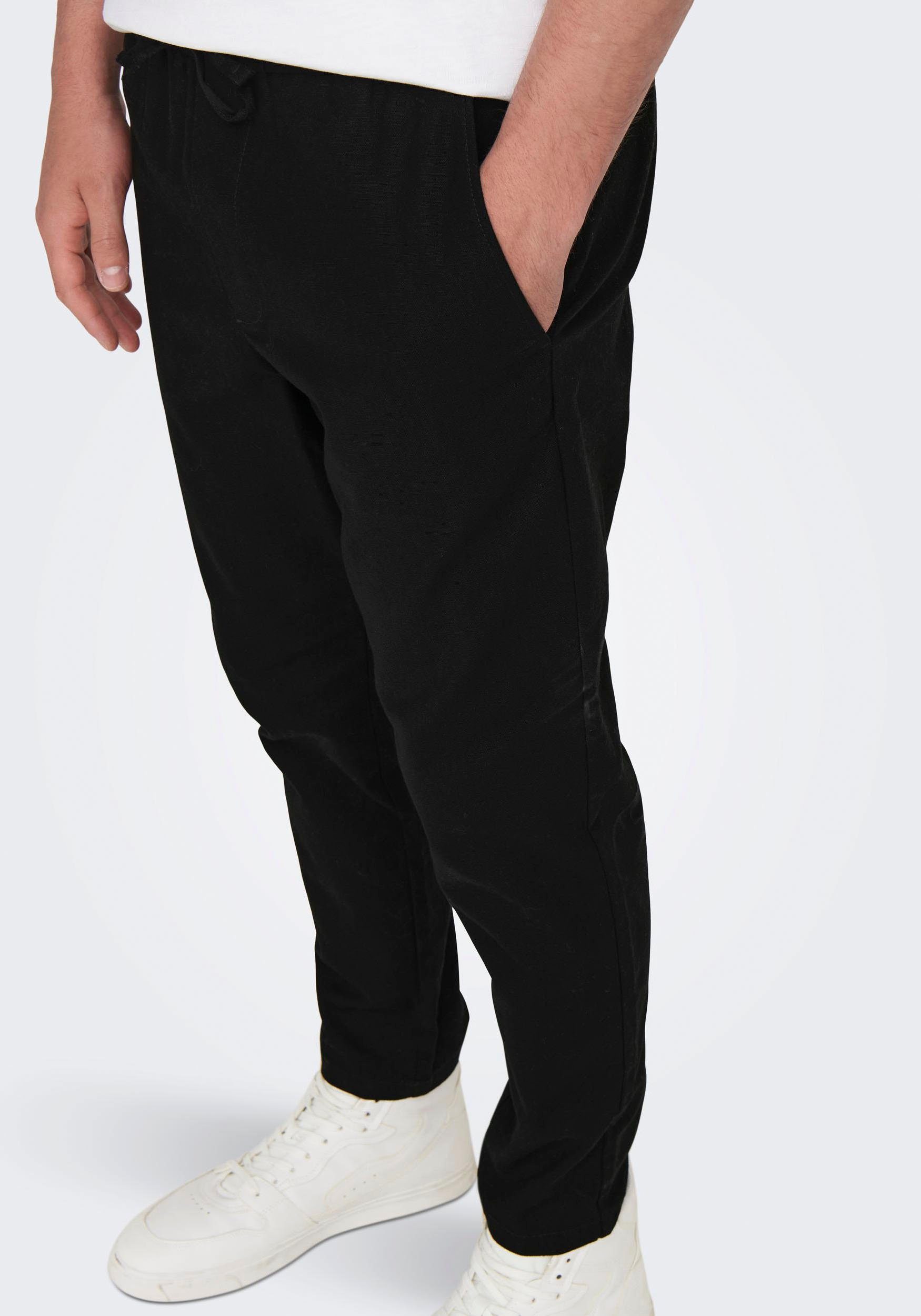 ONLY & SONS Stoffen broek ONSLINUS CROP 0007 COT LIN PNT NOOS