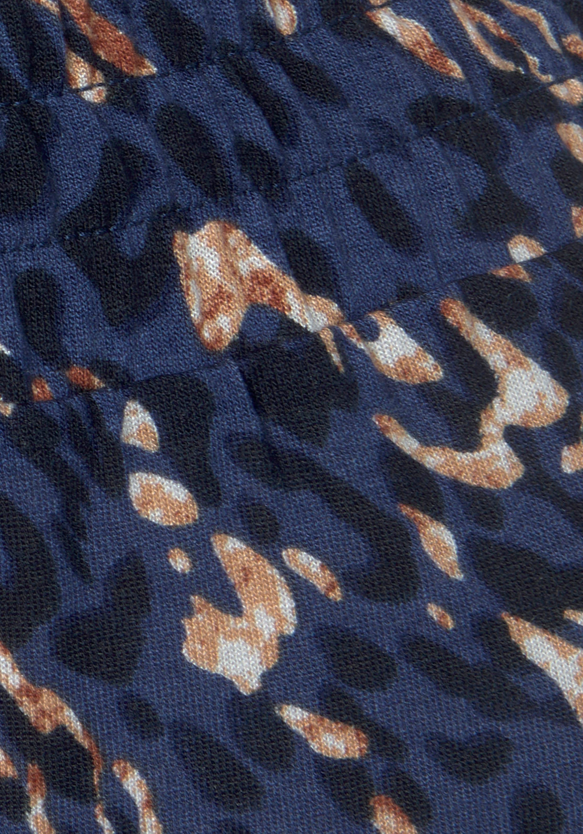 Vivance Jerseybroek met alloverprint, comfortabele zomerbroek in wijde pasvorm, strandbroek