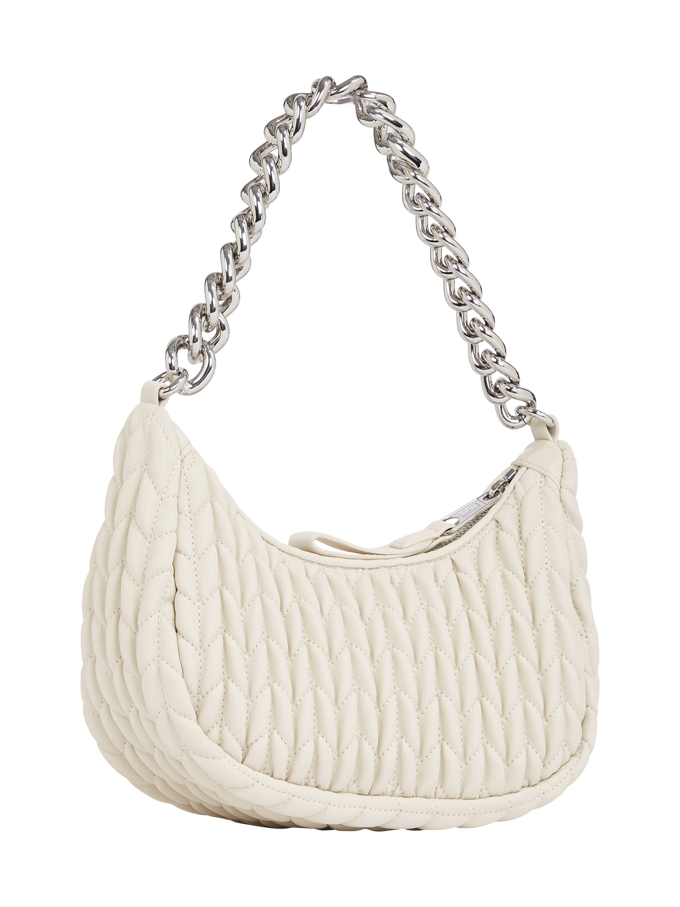 TOMMY JEANS Schoudertas TJW ICONIC SHOULDER QUILTED , dames schoudertas, draagtas met decoratieve kettinghandvat