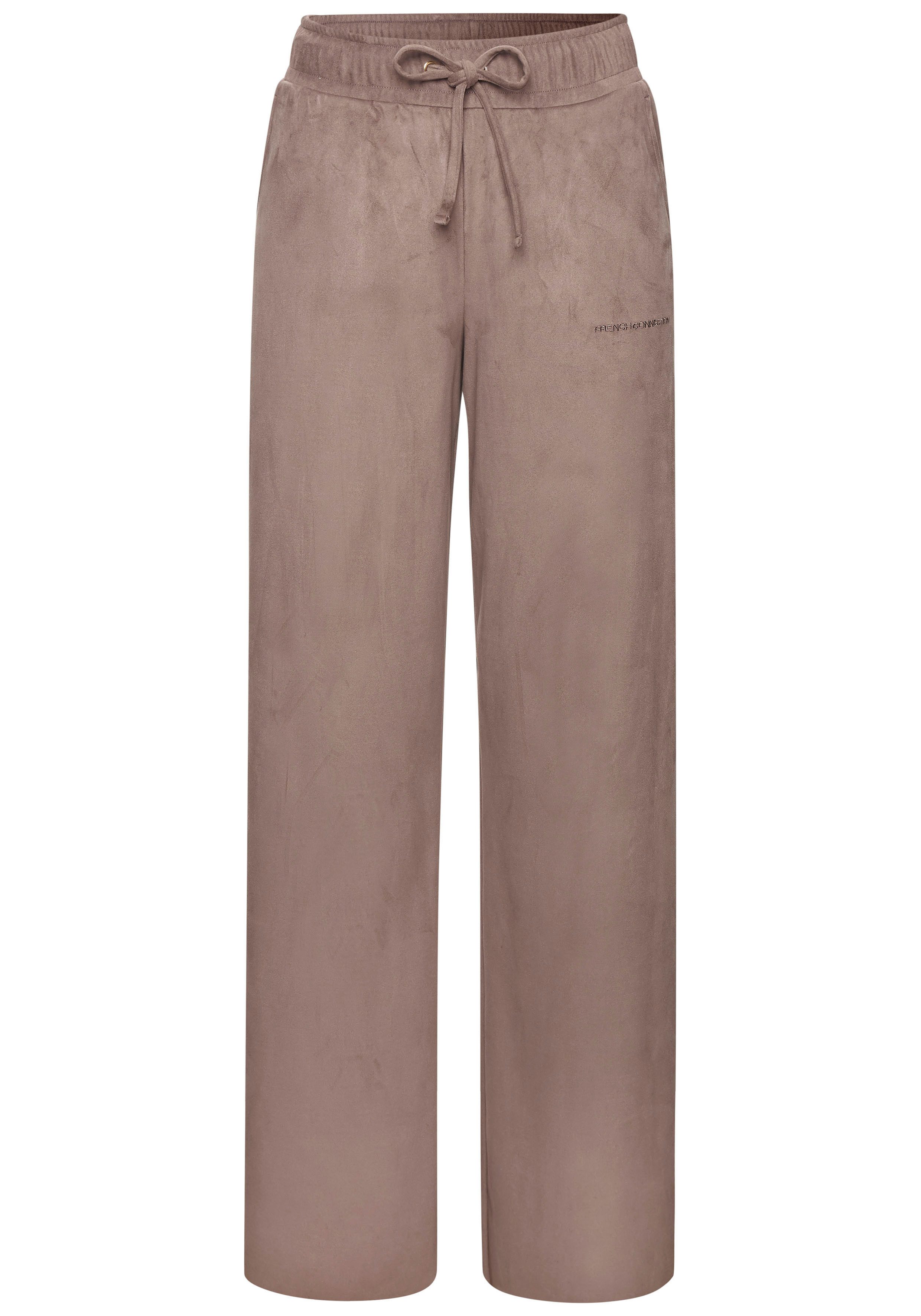 French Connection Comfortbroek van veloursleer-imitatie met zijzakken, loungewear