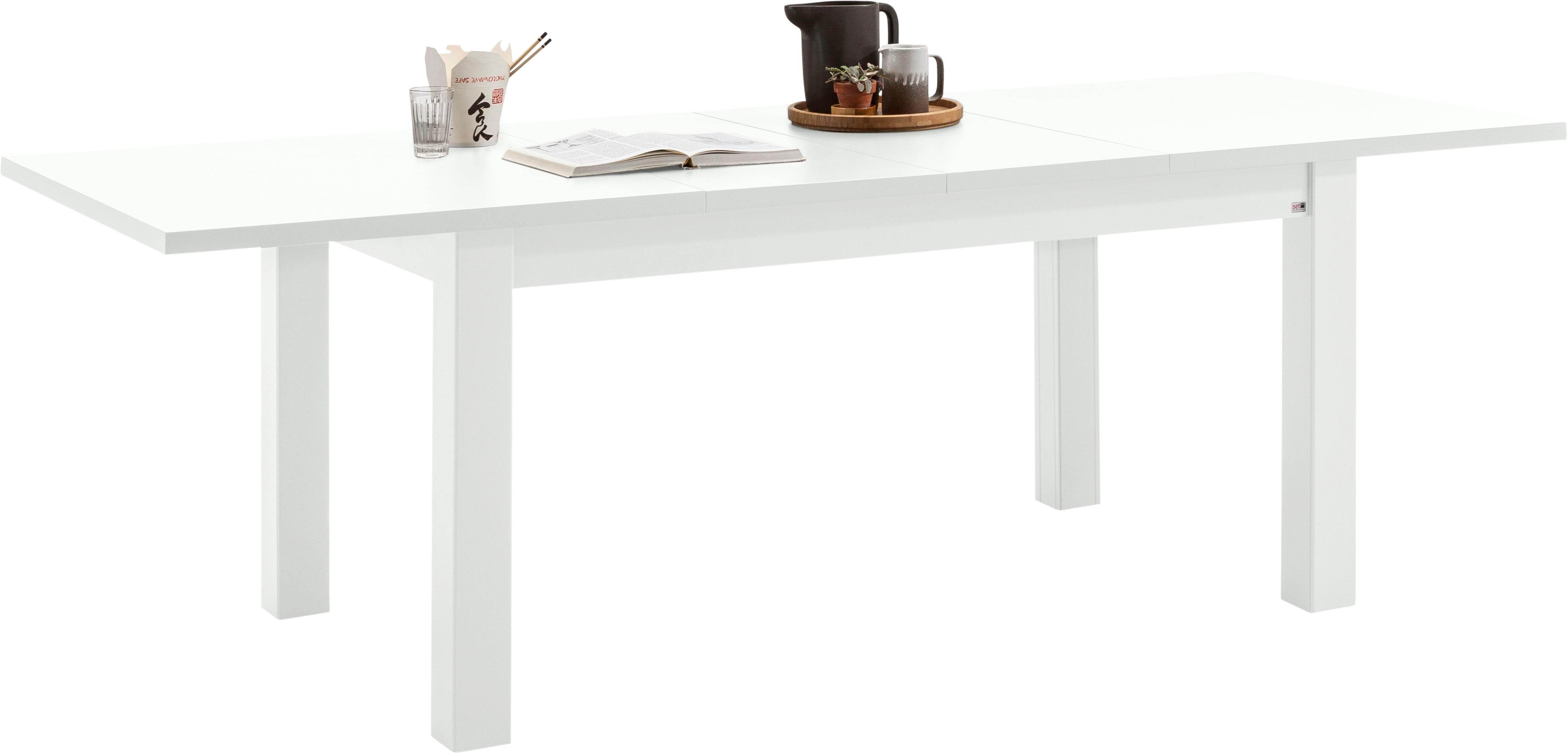 set one by Musterring Eettafel Tacoma Type 268 met synchroon uittreksysteem, breedte 160 cm eettafels wit