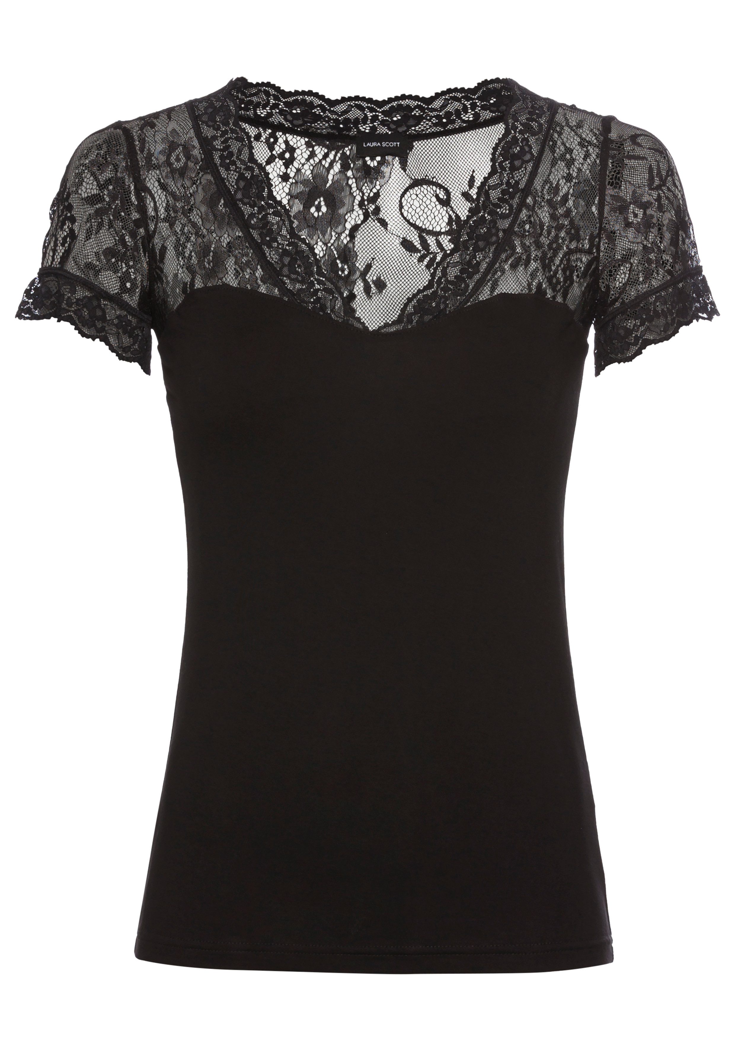 Laura Scott Kanten shirt in lingerie-look