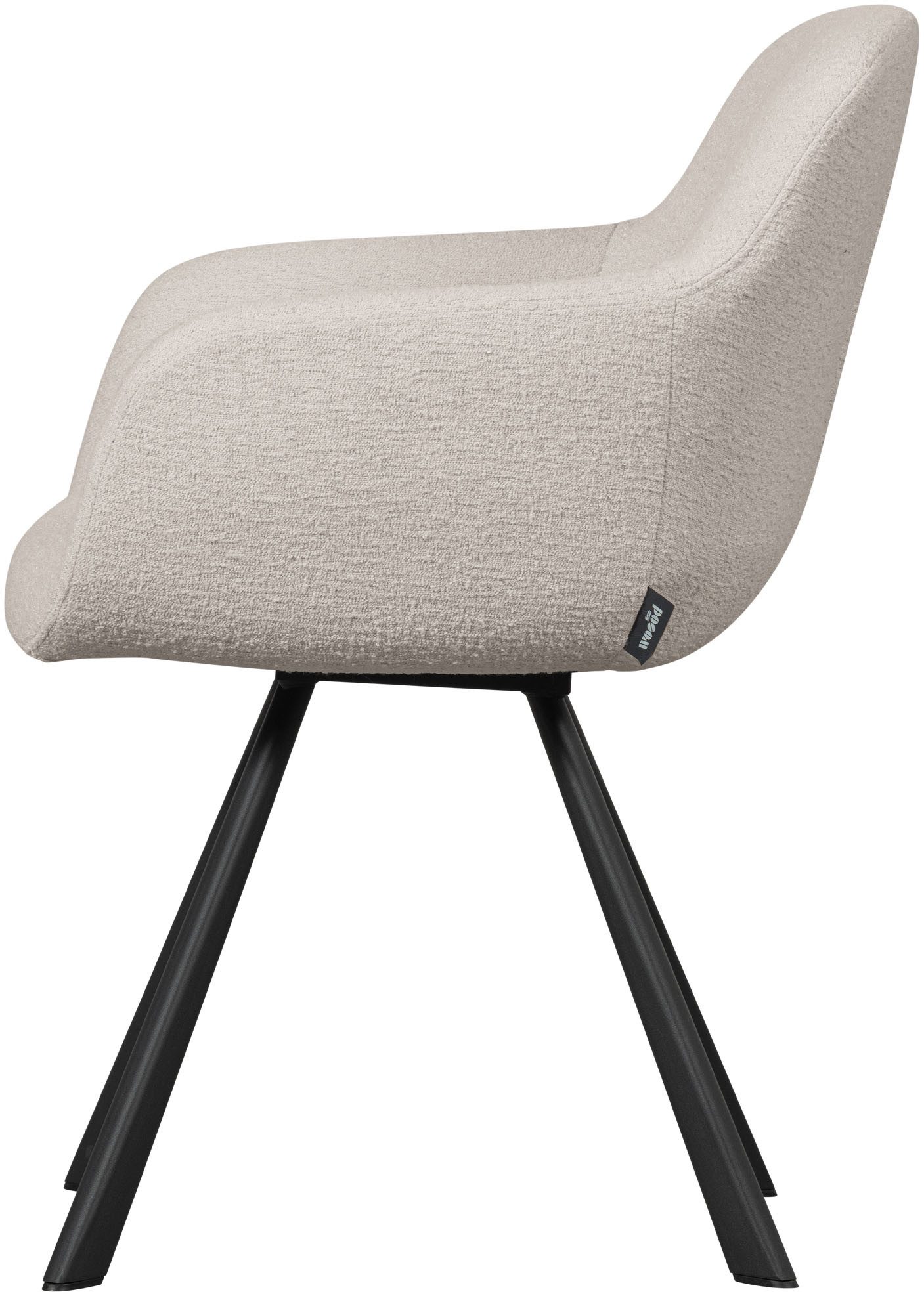 WOOOD Eetkamerstoel Juno gepolsterd met zacht bouclé, hoogte 79 cm x breedte 58 cm