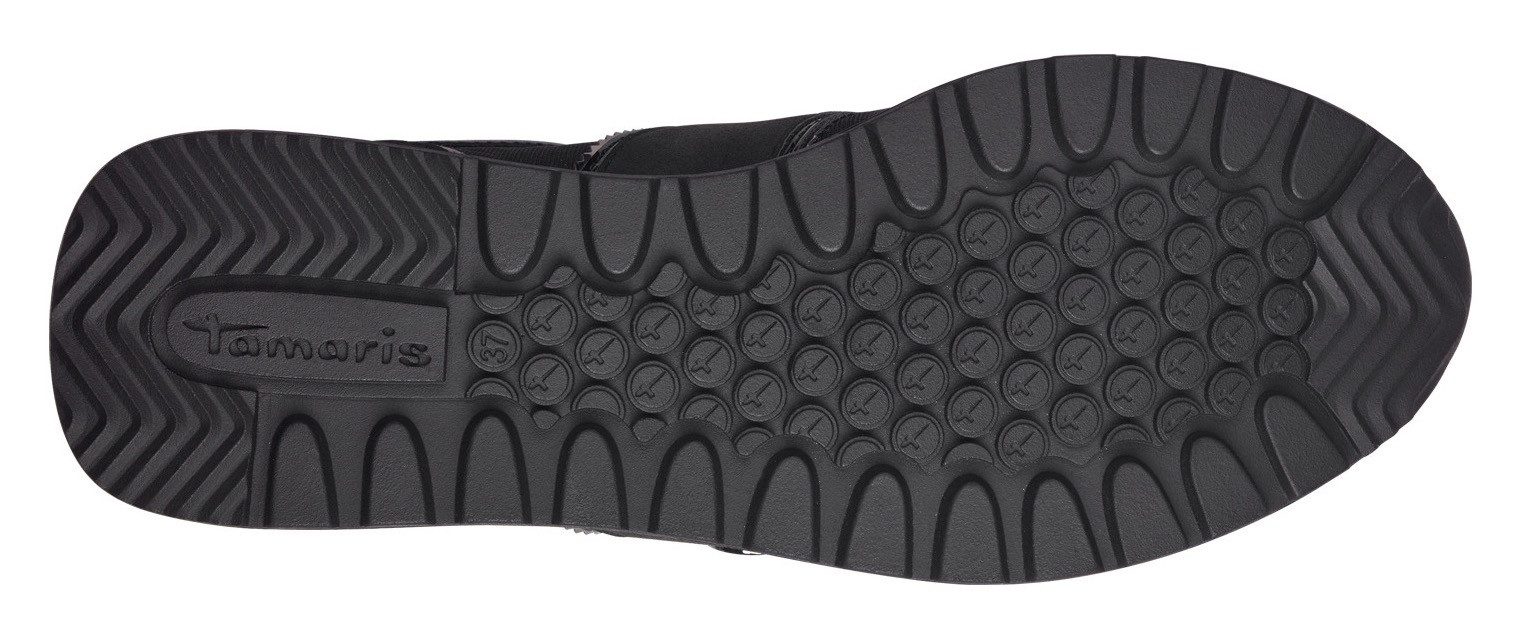 Tamaris Plateausneakers , plateau, vrijetijdsschoen, lage schoen, veterschoen in materiaalmix