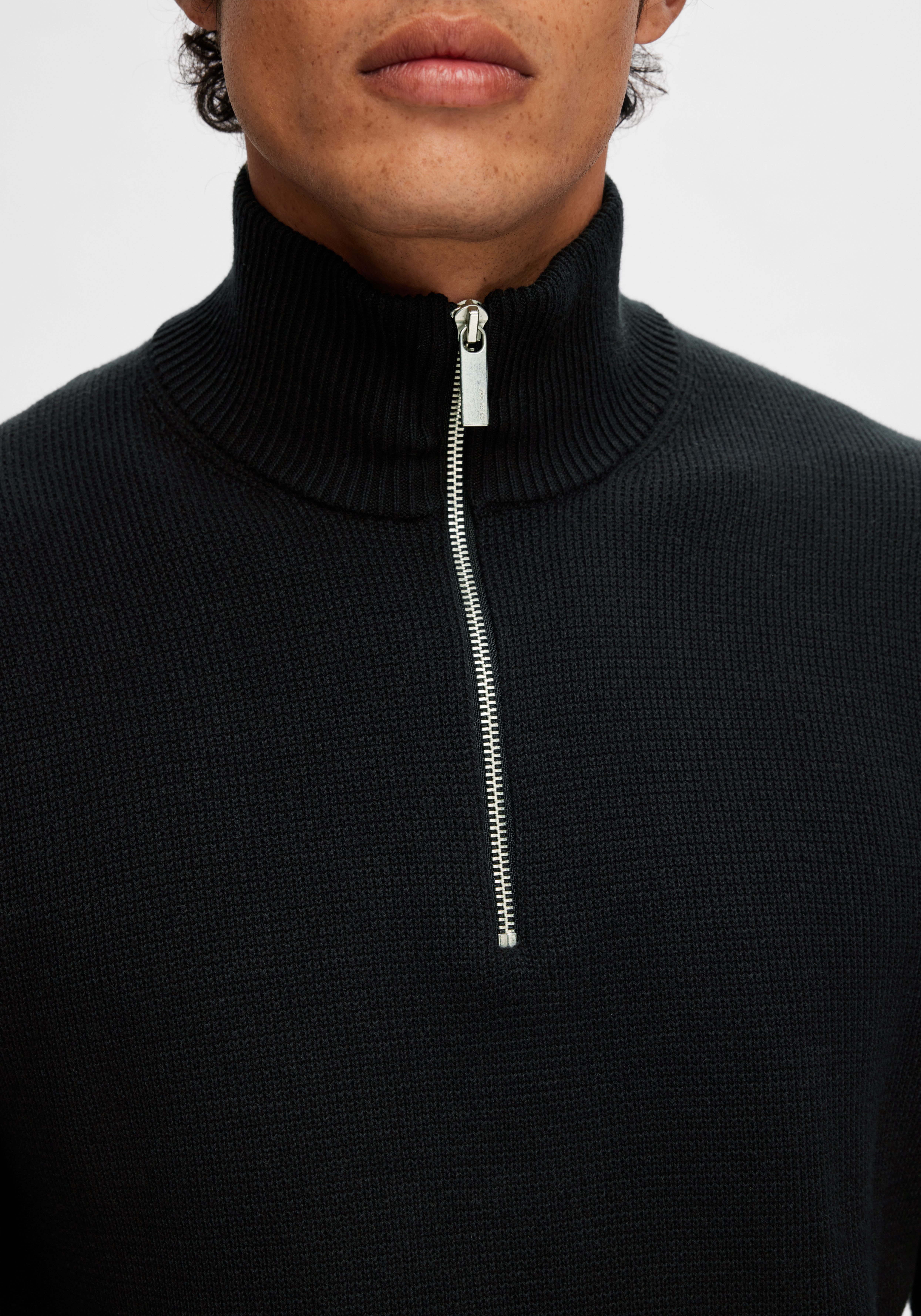 SELECTED HOMME Schipperstrui SLHDANE LS KNIT STRUCTURE HALF ZIP NOOS