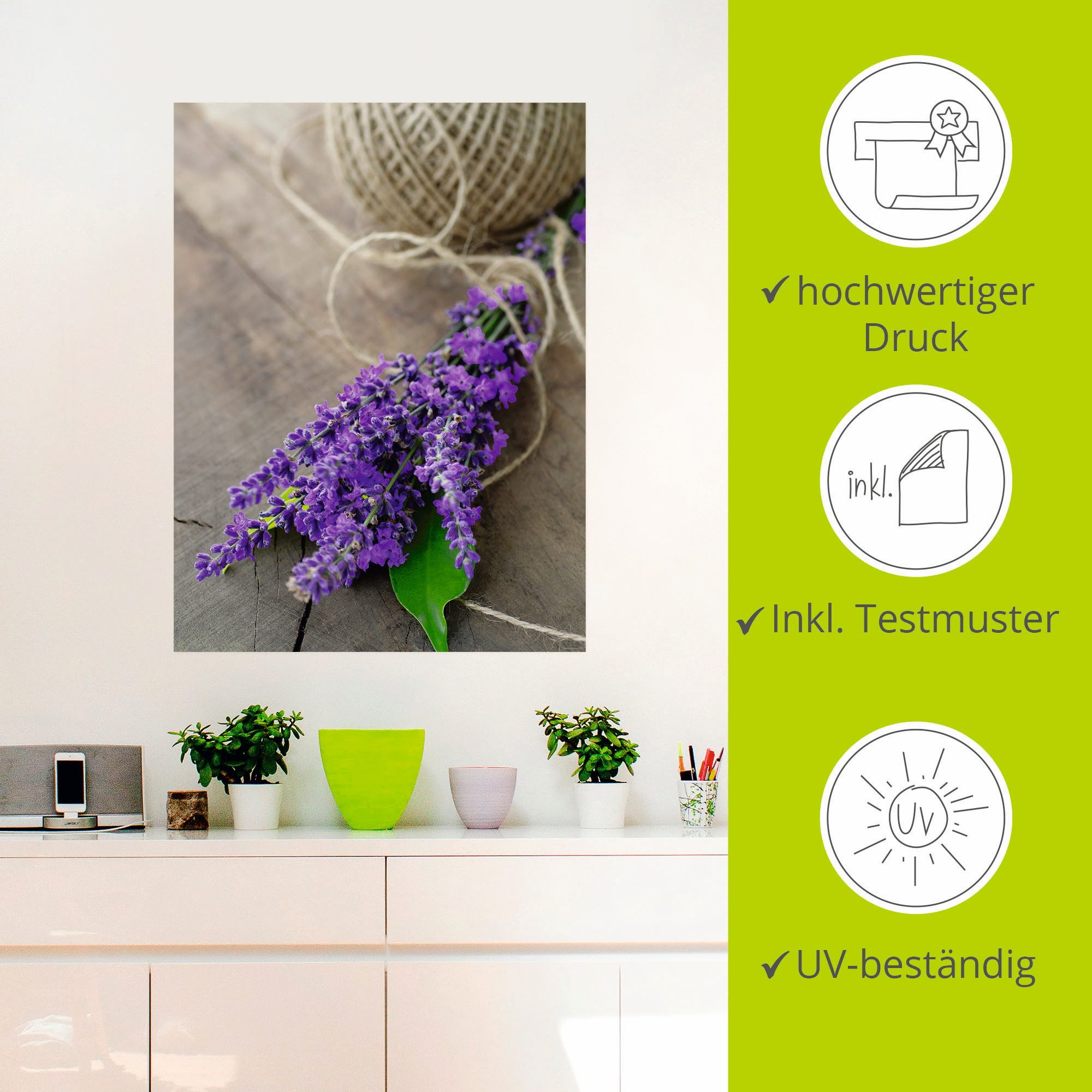 Artland Artprint Lavendel Struisvogel als artprint op linnen, poster, muursticker in verschillende maten