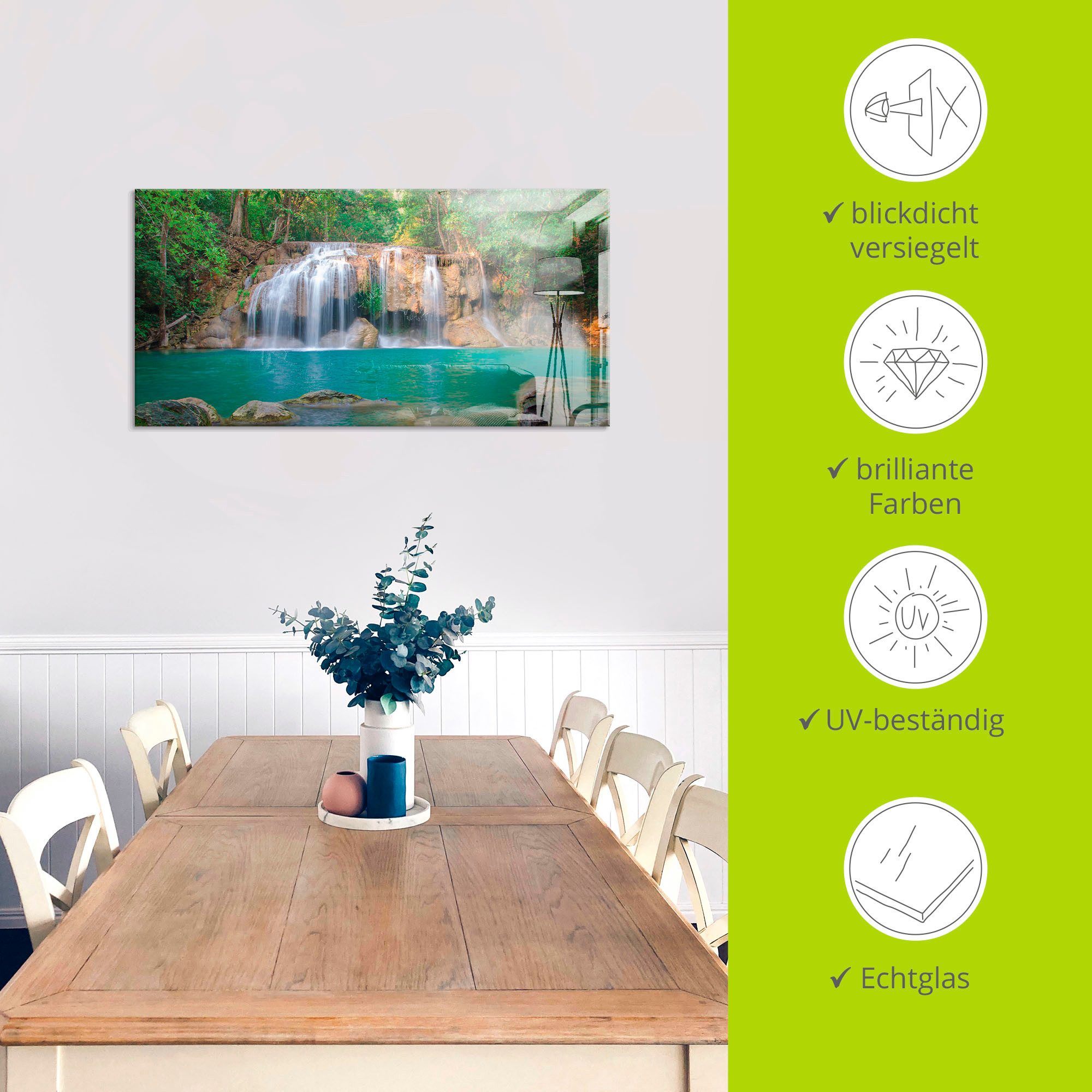 Artland Print op glas Waterval in het bos nationaal park