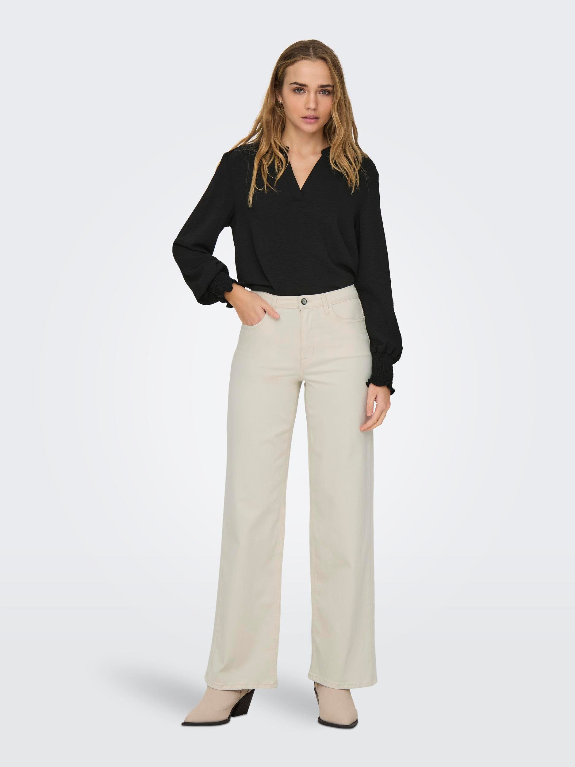 Only Shirt ONLMETTE V-NECK LS SMOCK TOP NOOS WVN
