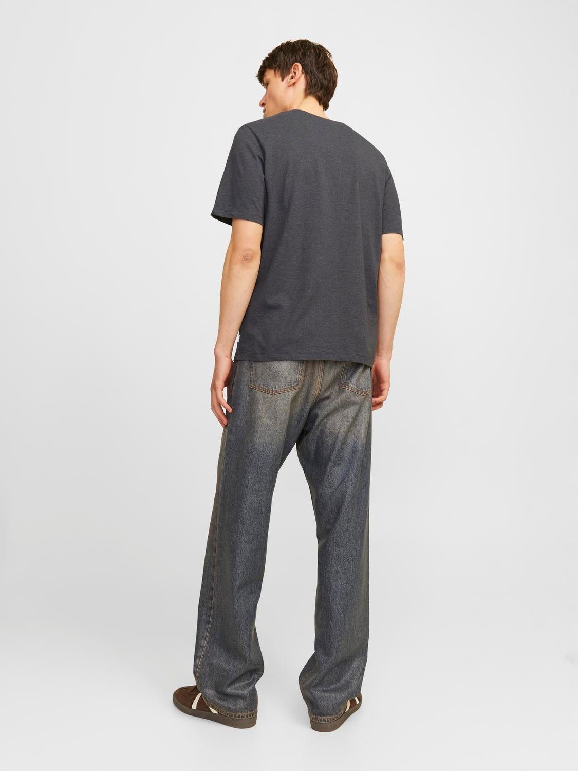 Jack & Jones Shirt met ronde hals JJEORGANIC MELANGE TEE SS O-NECK NOOS