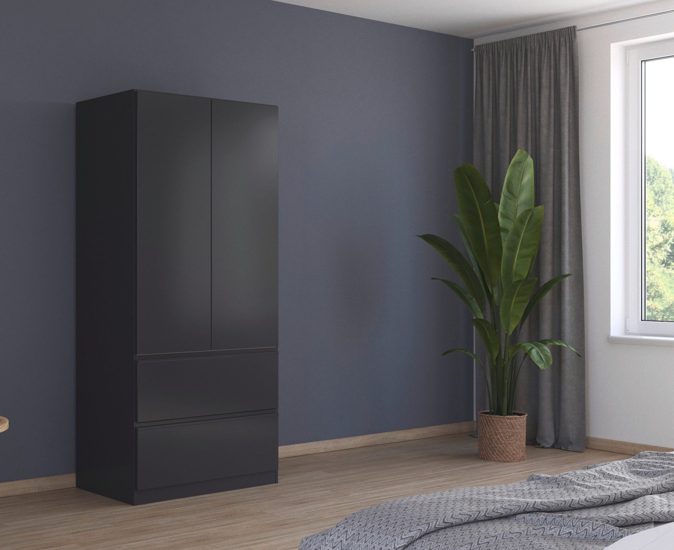 rauch Draaideurkast Kledingkast Kast Garderobe Wasmand COSTA in 3 Breedtes veel ruimte, greeploze front en push-to-open functie made in germany