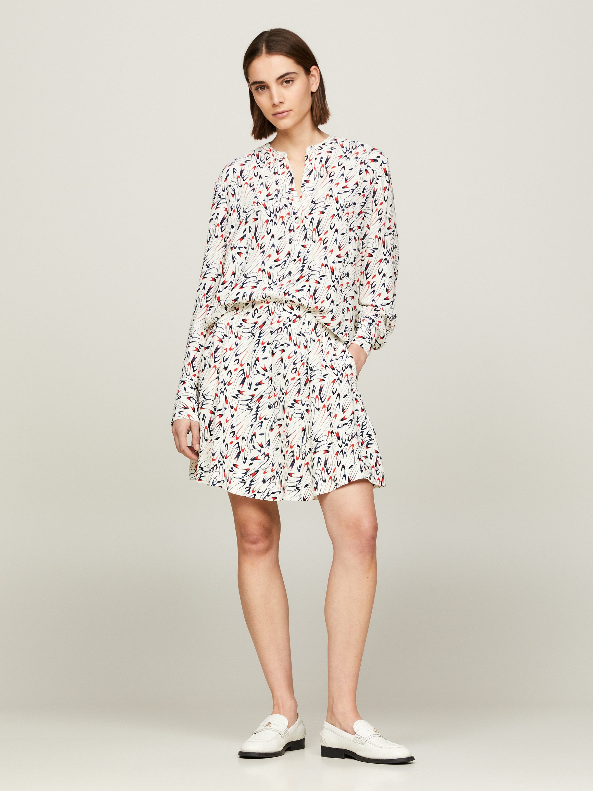 Tommy Hilfiger Minirok SMALL RIBBON SHORT SKIRT Webrok met allover patroon