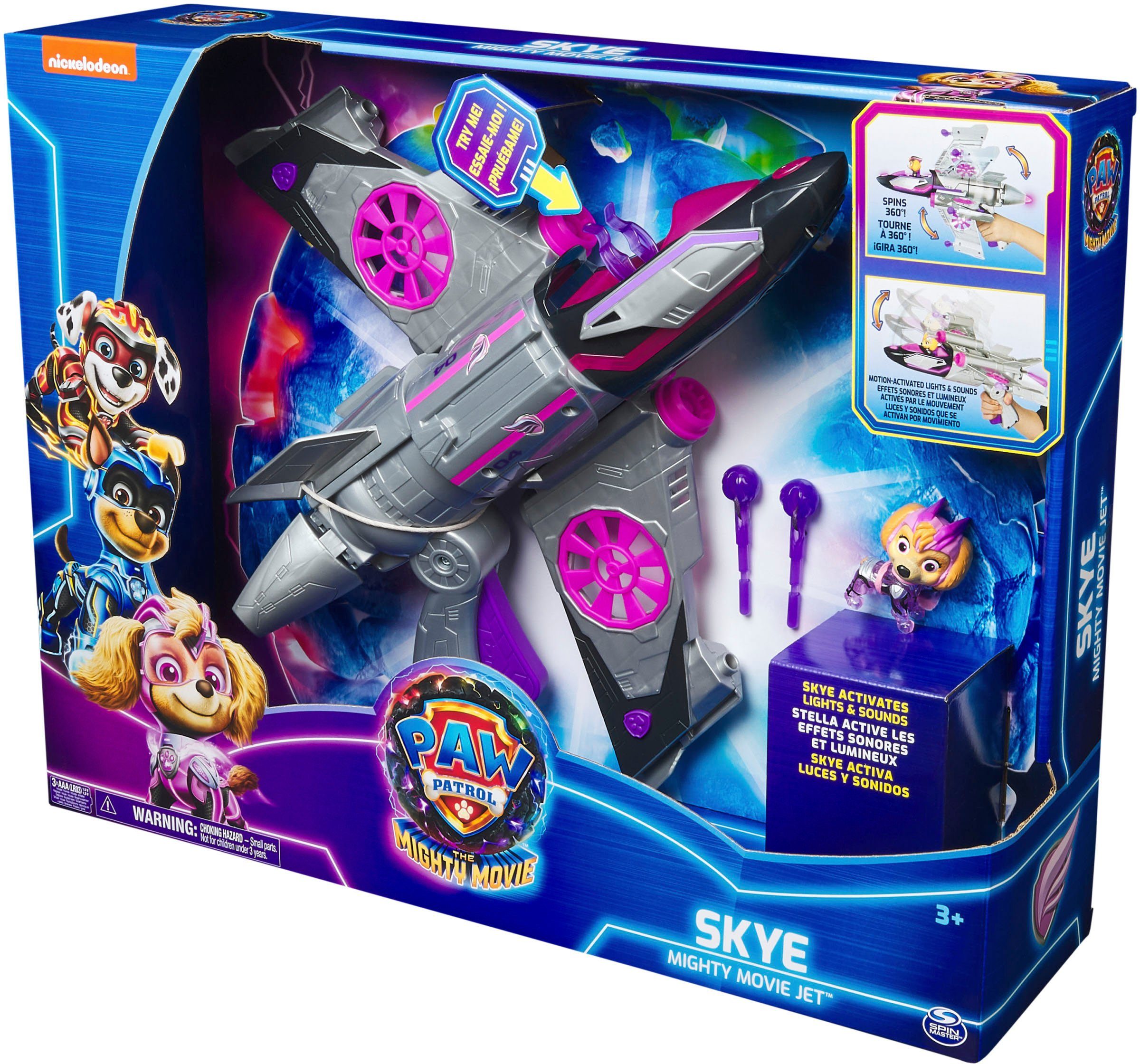 Spin Master Speelgoed vliegtuig Paw Patrol - Movie II - Skyes Deluxe Jet-Flieger inclusief skye figuur, met licht- en geluidseffect