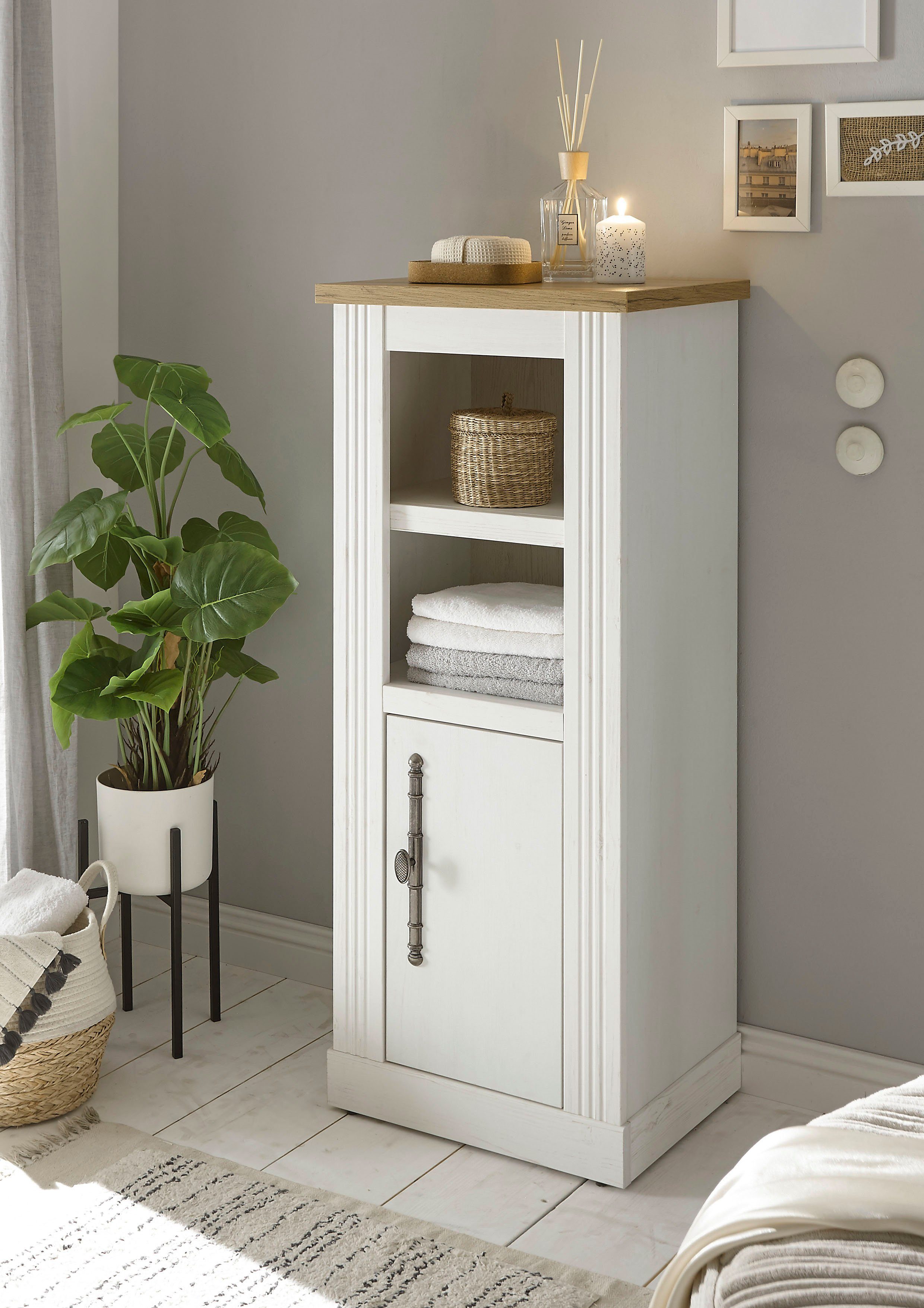 Home affaire Halfhoge kast WESTMINSTER, badkamerkast in landhuisstijl, kast met metalen handgrepen