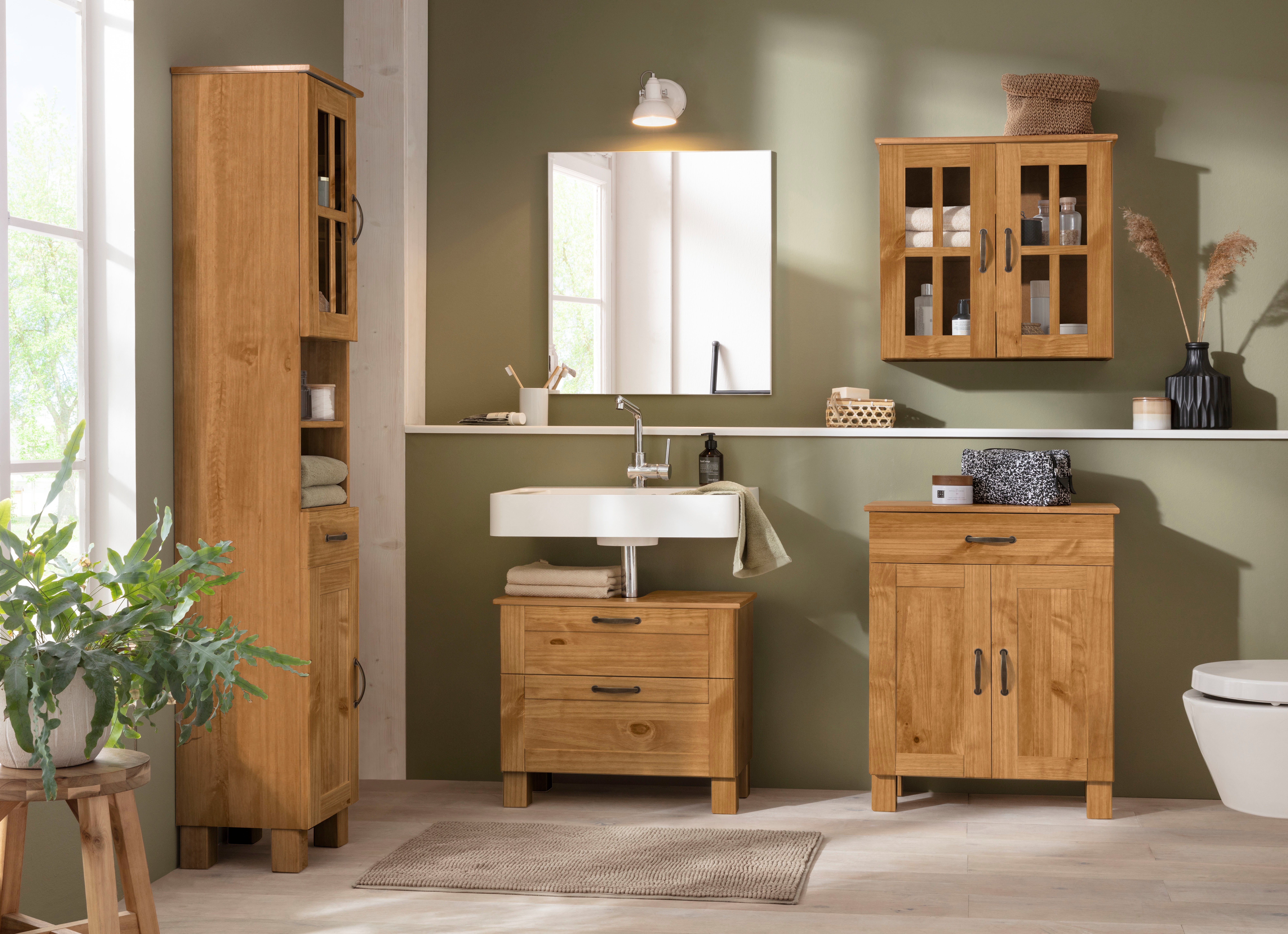 Home affaire Hoge kast Rodby Massief, FSC®-gecertificeerd hout, breedte 33 cm, hoogte 180 cm