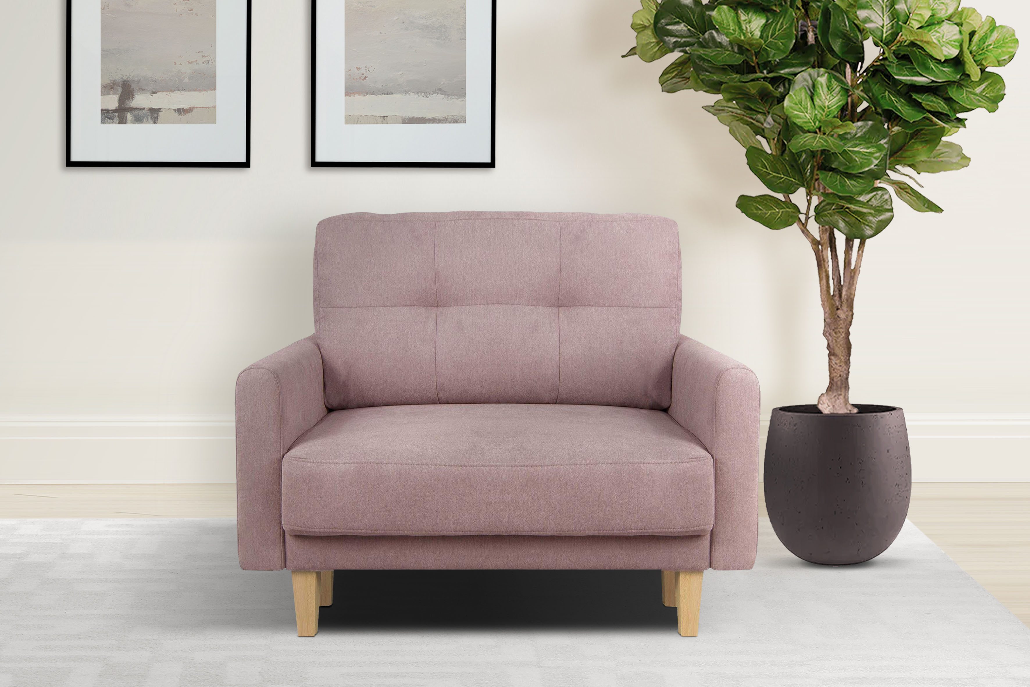 Home affaire Fauteuil TRIPLO relaxstoel met golfondersteuning, afmetingen B/D/H: 95/100/89 cm fauteuils maat Luxe-microvezel zacht roze