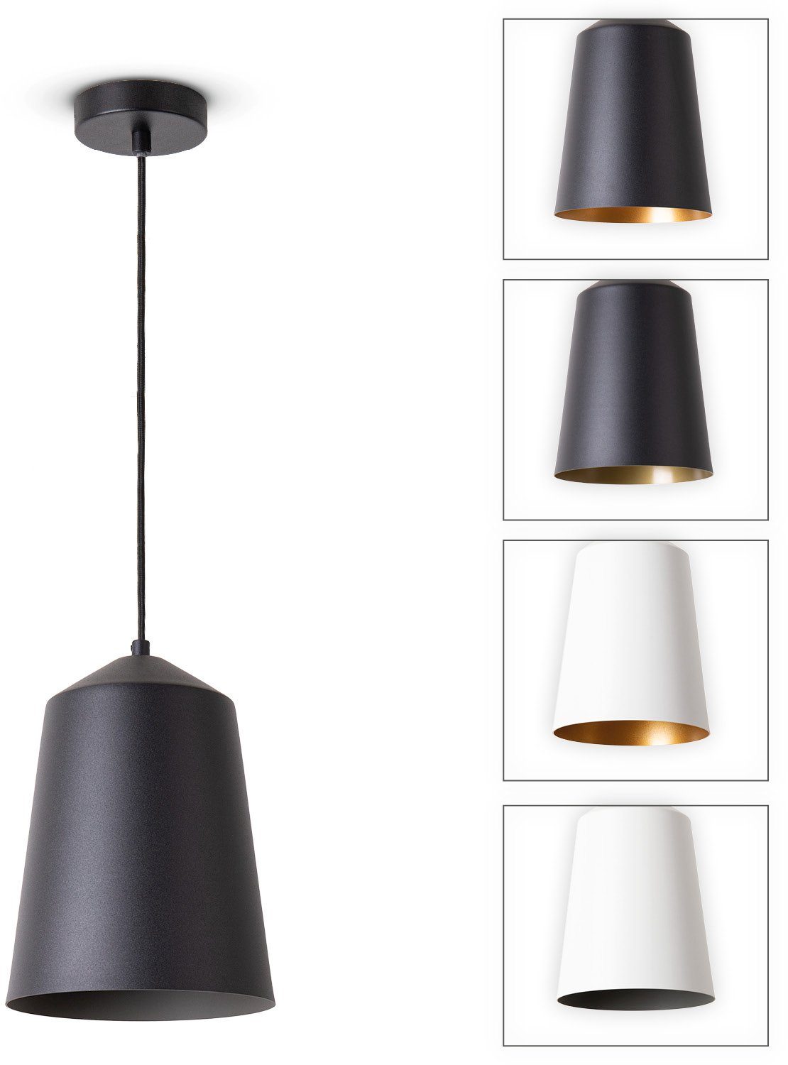 Paco Home Plafondlamp Jackson Woonkamer aluminium poedercoating industrieel ontwerp E27