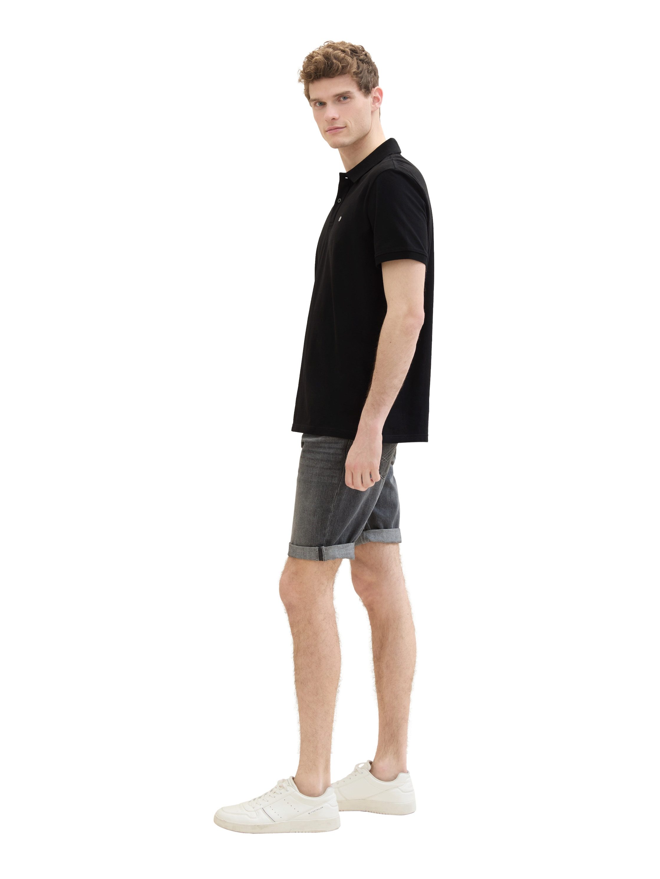 Tom Tailor Jeansbermuda Josh met merklabel