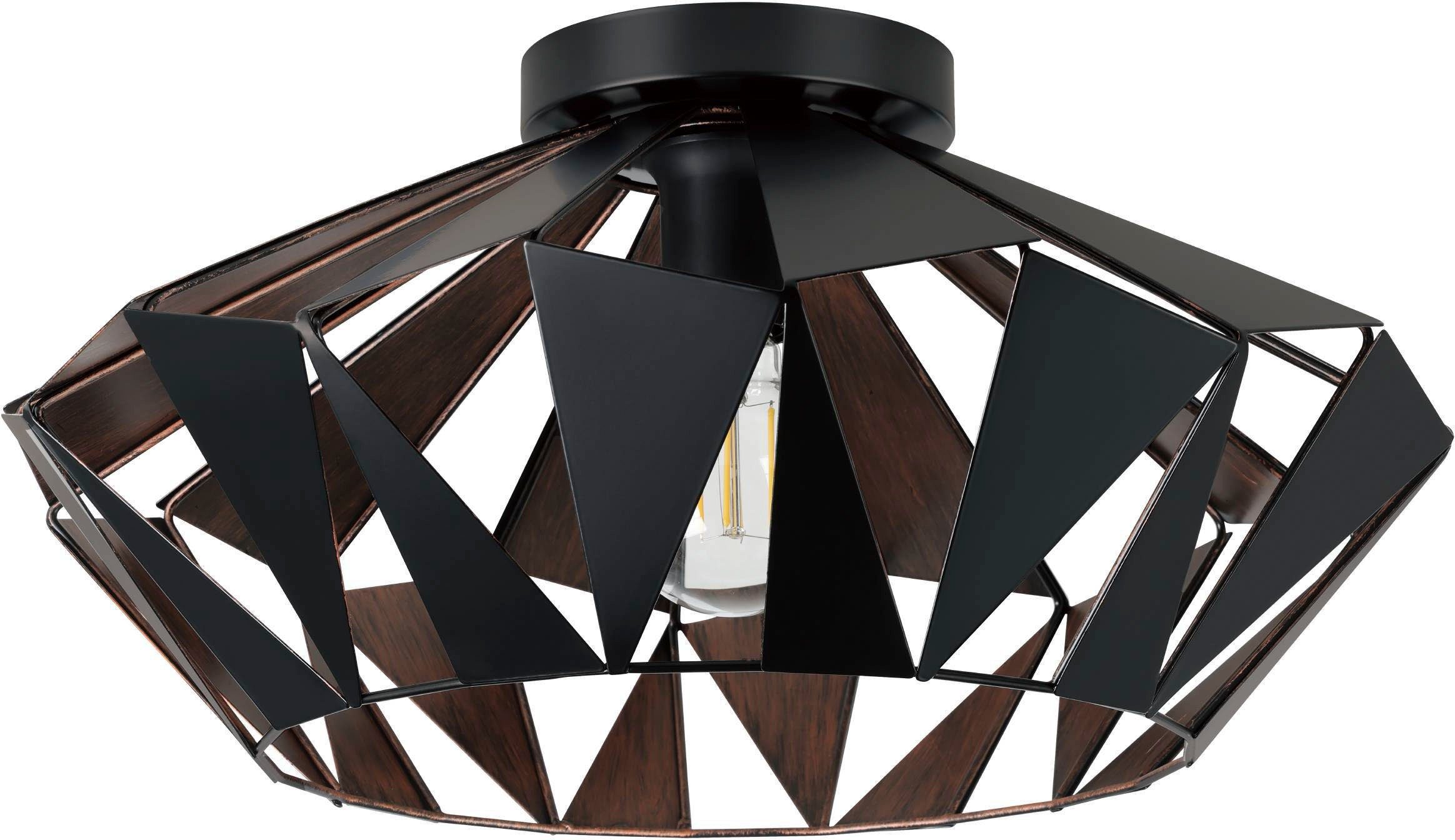 EGLO Plafondlamp CARLTON 6 Plafondlamp vintage, industrial, retro, E27, staal, Ø 47 cm (1 stuk)