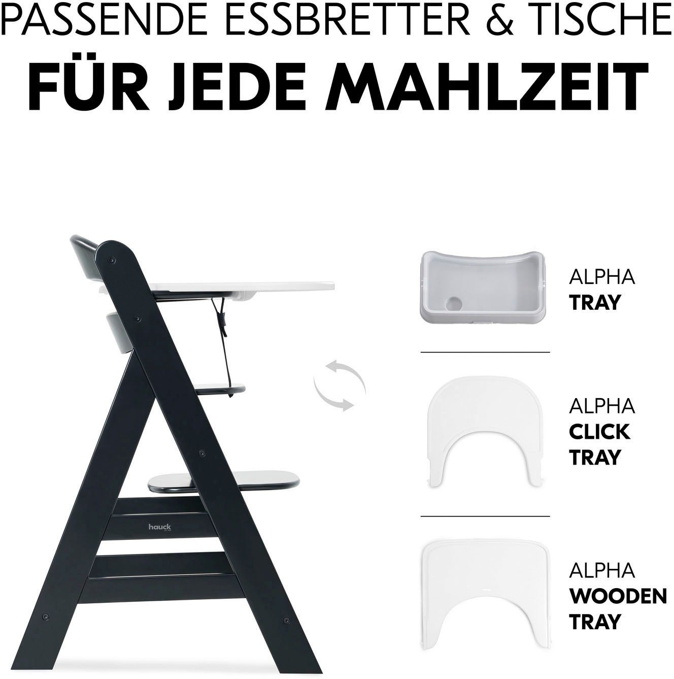 Hauck Kinderstoel Alpha+, Black FSC®- beschermt bos - wereldwijd