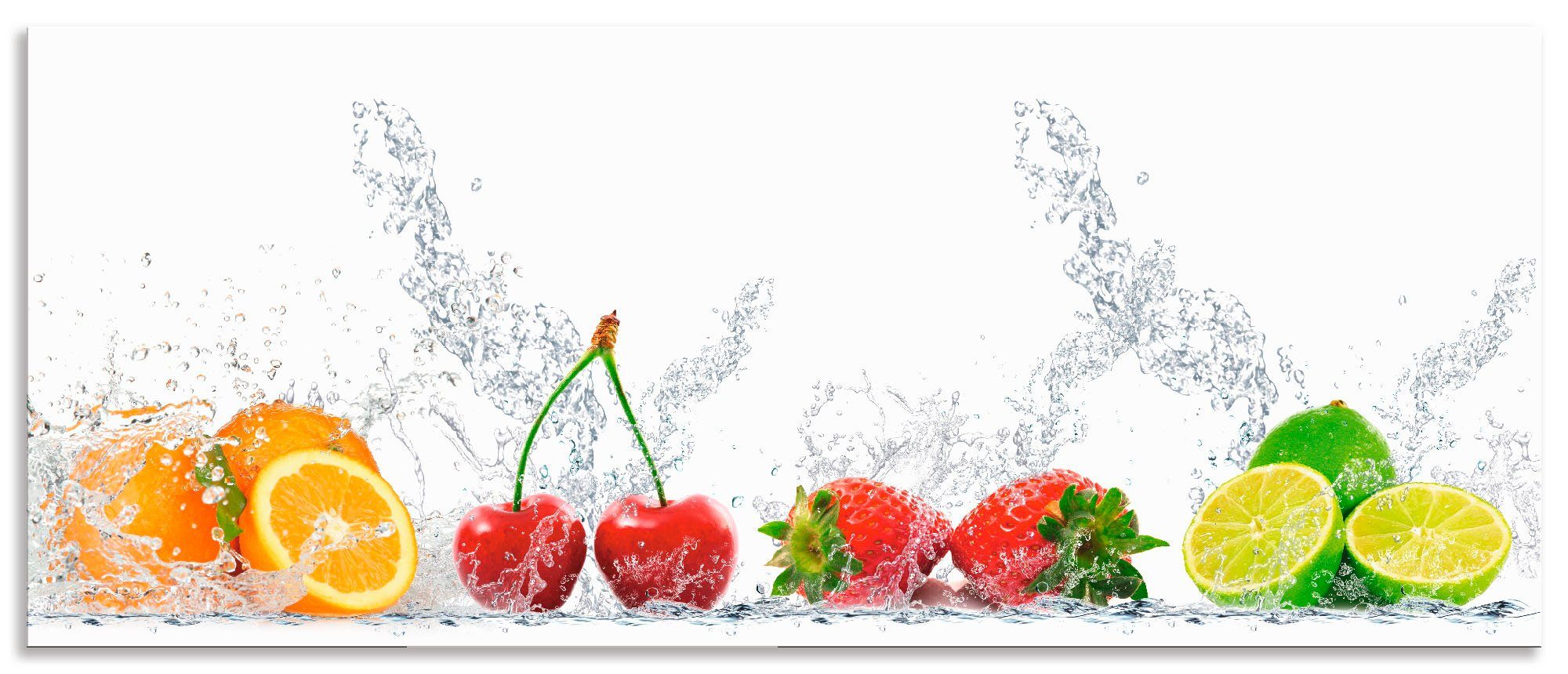 Artland Keukenwand Fruitig verfrissend gezond vruchtenmix Aluminium spatscherm met plakband, gemakkelijke montage