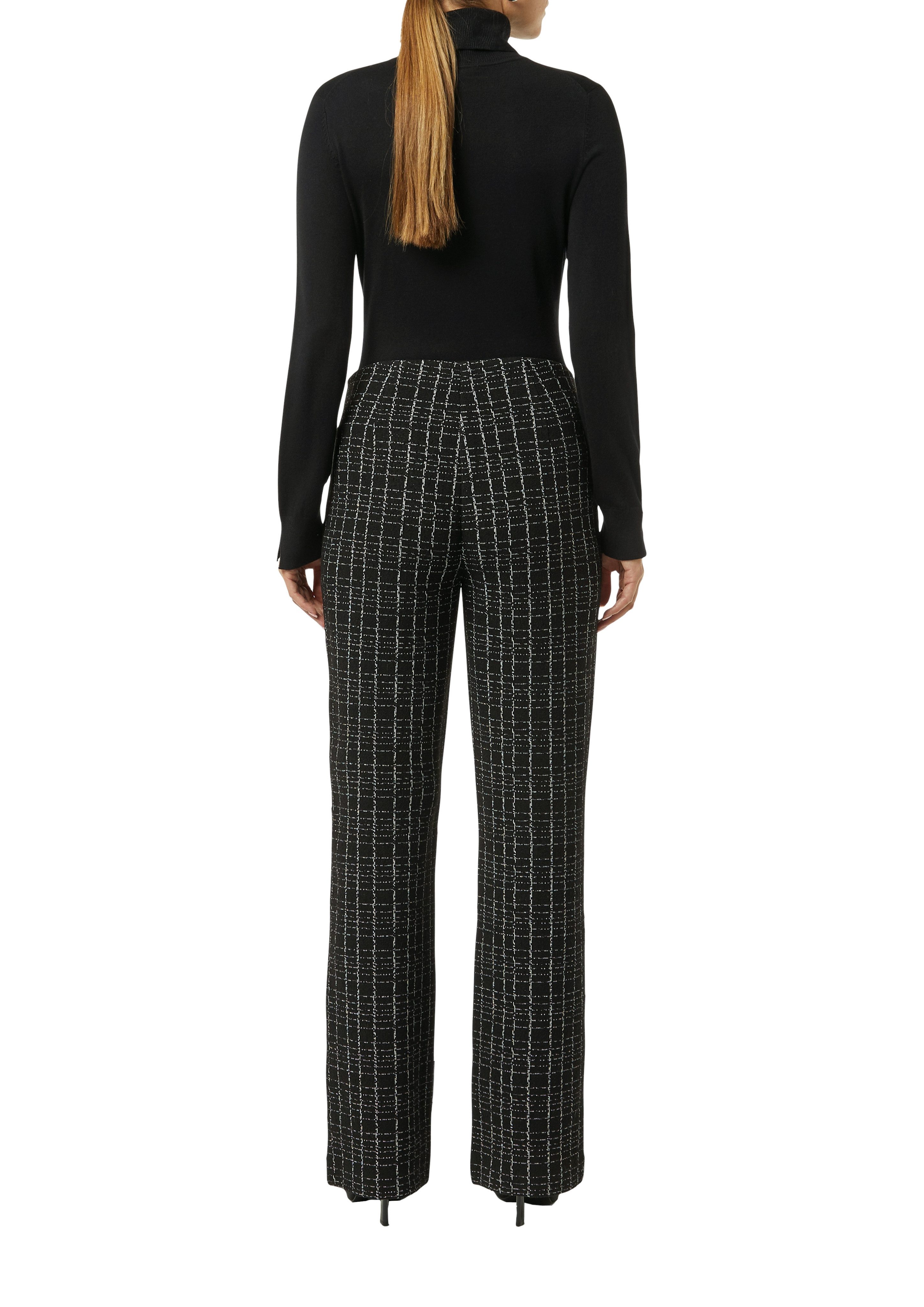 Comma Stoffen broek met grafisch patroon