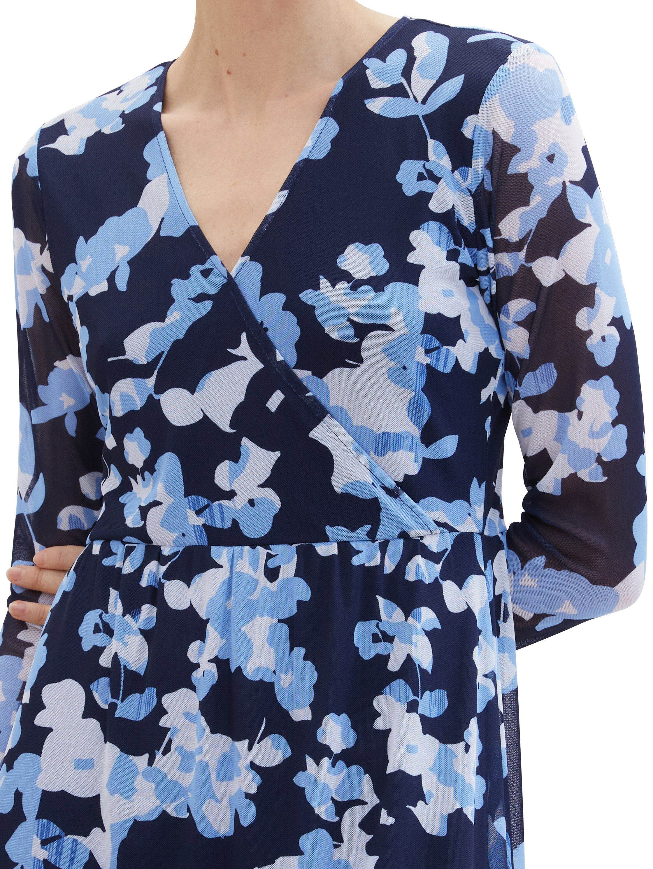Tom Tailor Midi-jurk met bloempatroon en v-halslijn