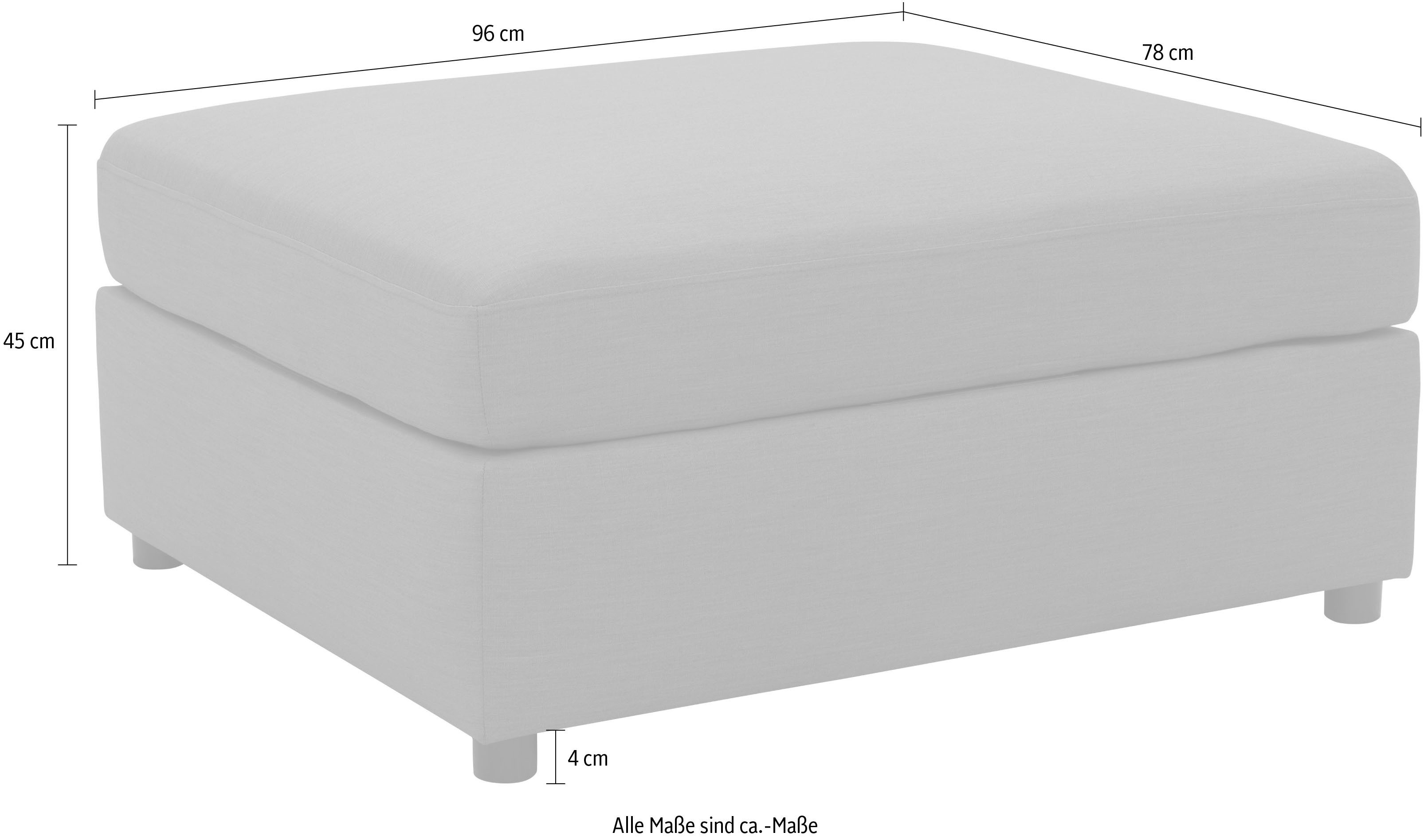 DOMO collection Hocker Solskin, individueel uitbreidbaar Buiten, grote poef, B/D/H 96/78/45 cm
