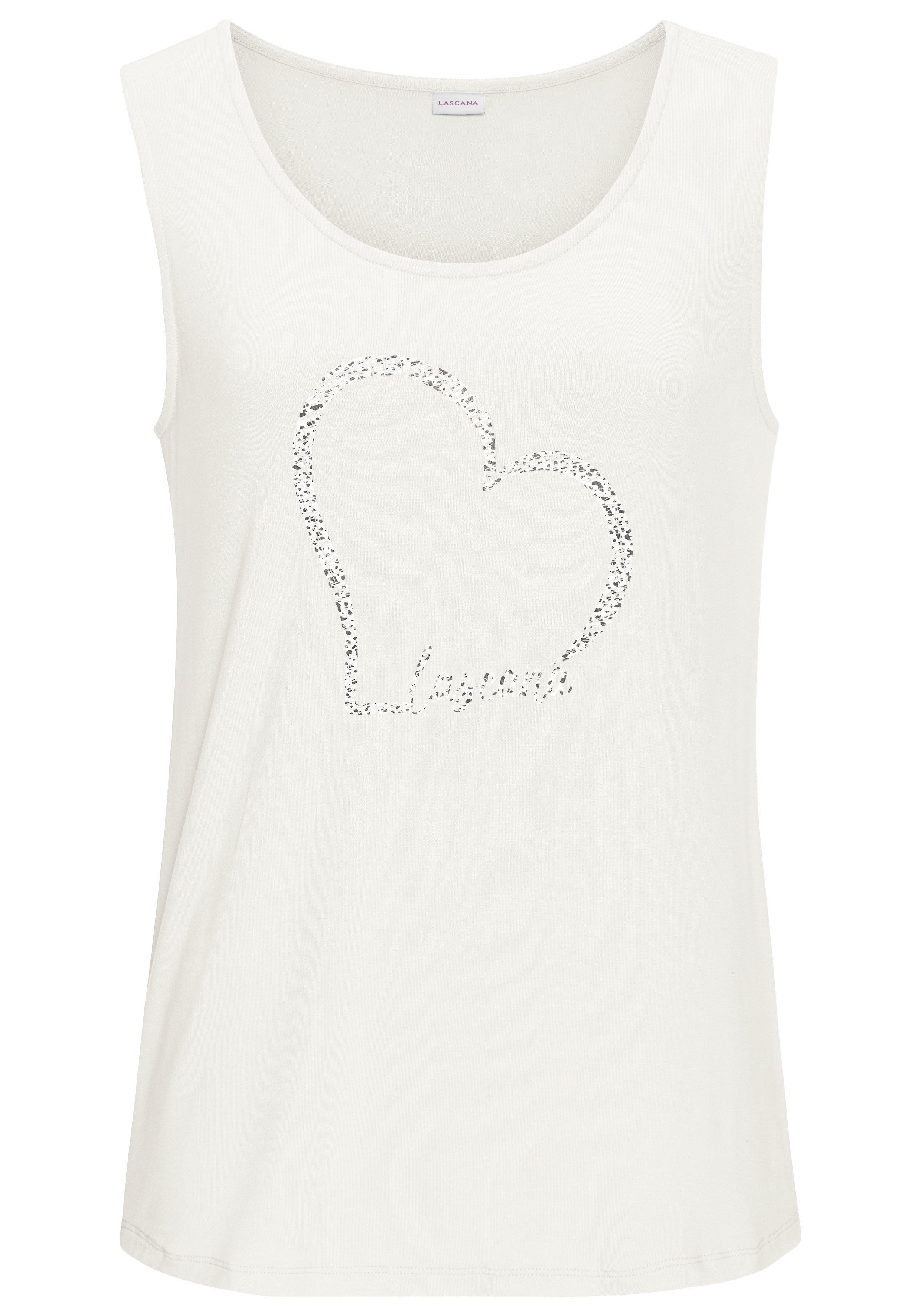 Lascana Top Met Lascana hartprint van zachte viscose-stretch