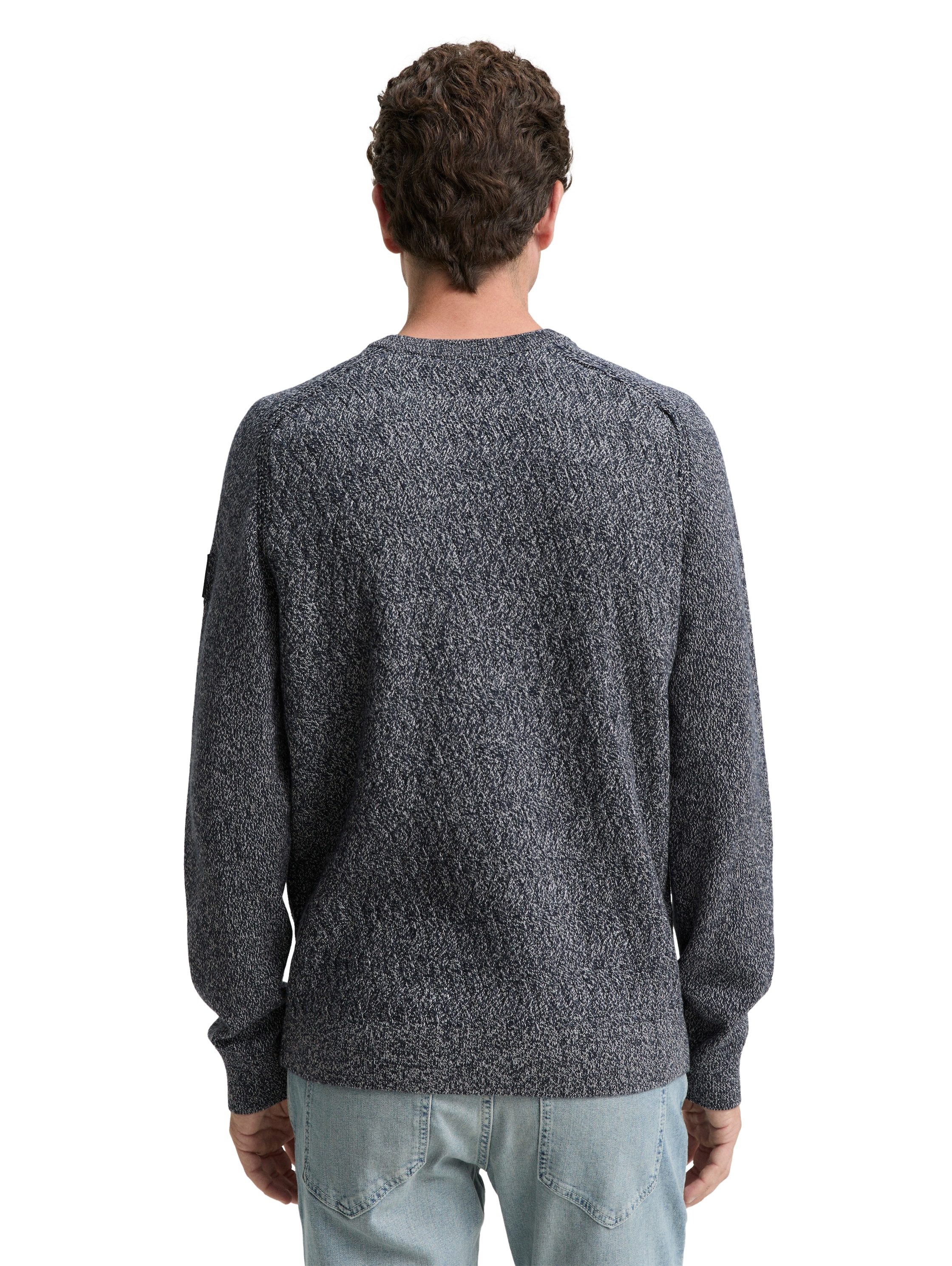 Tom Tailor Gebreide trui met logo borduursel op de arm