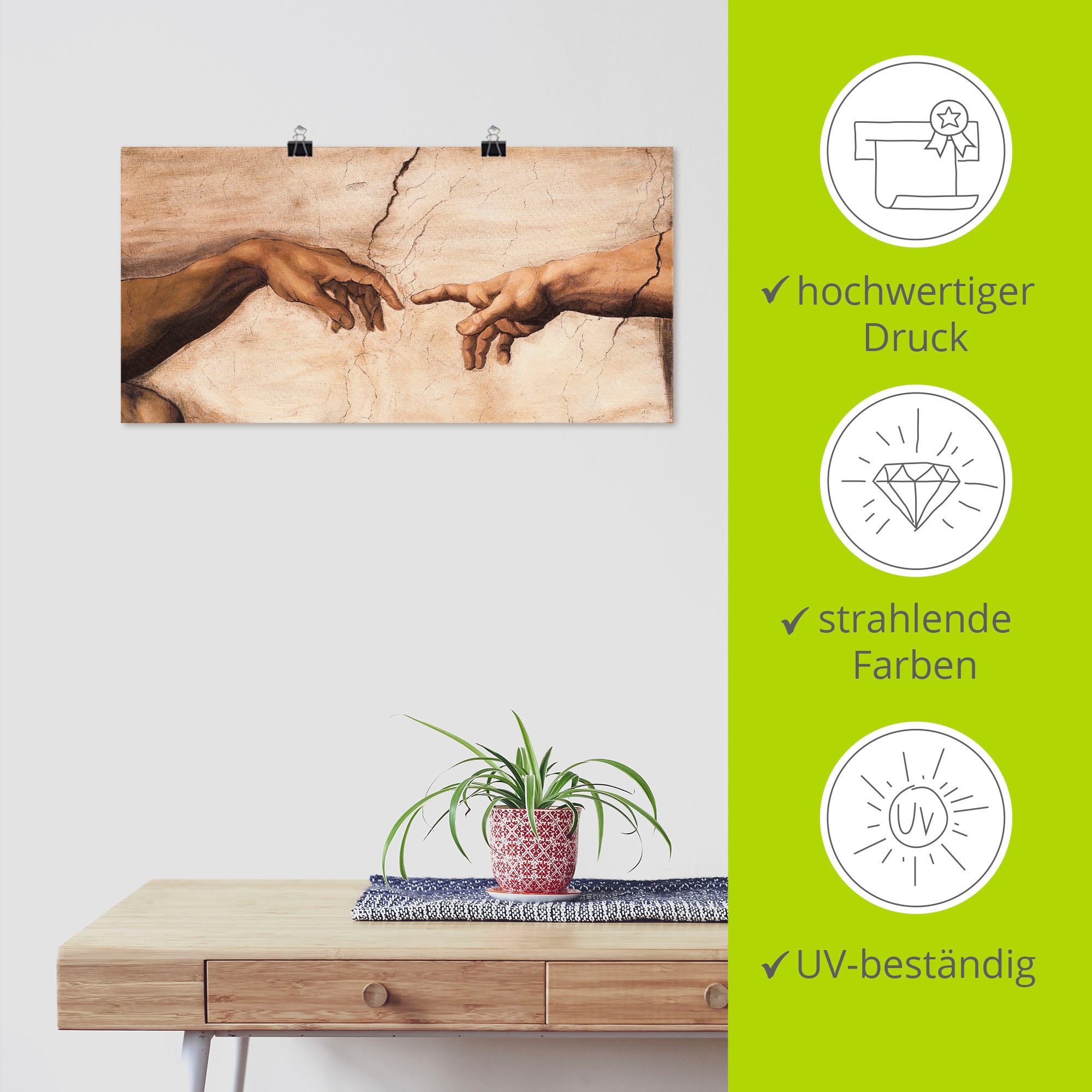 Artland Artprint Handen als artprint van aluminium, artprint voor buiten, artprint op linnen, poster, muursticker