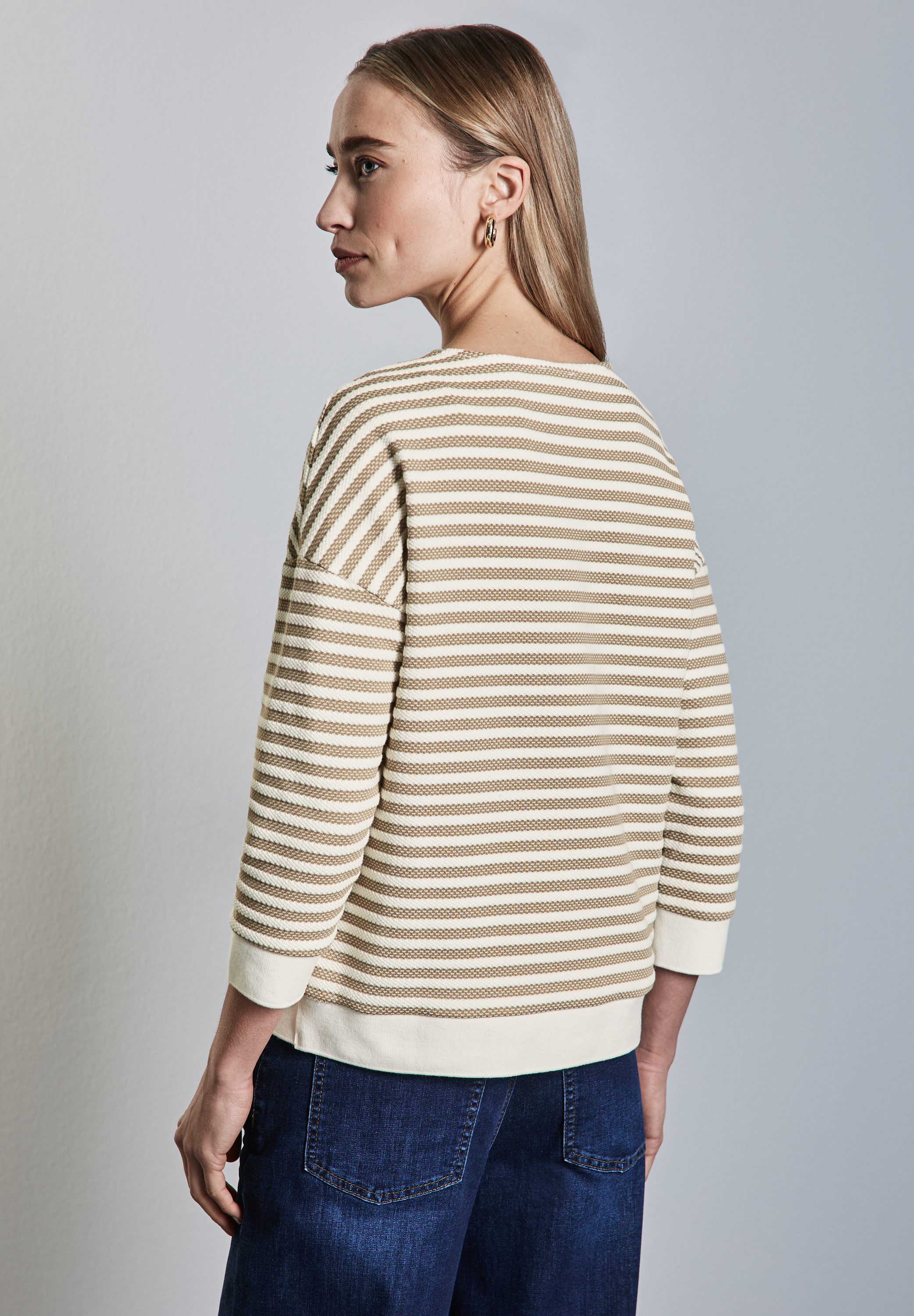STREET ONE Sweatshirt met gestreept patroon