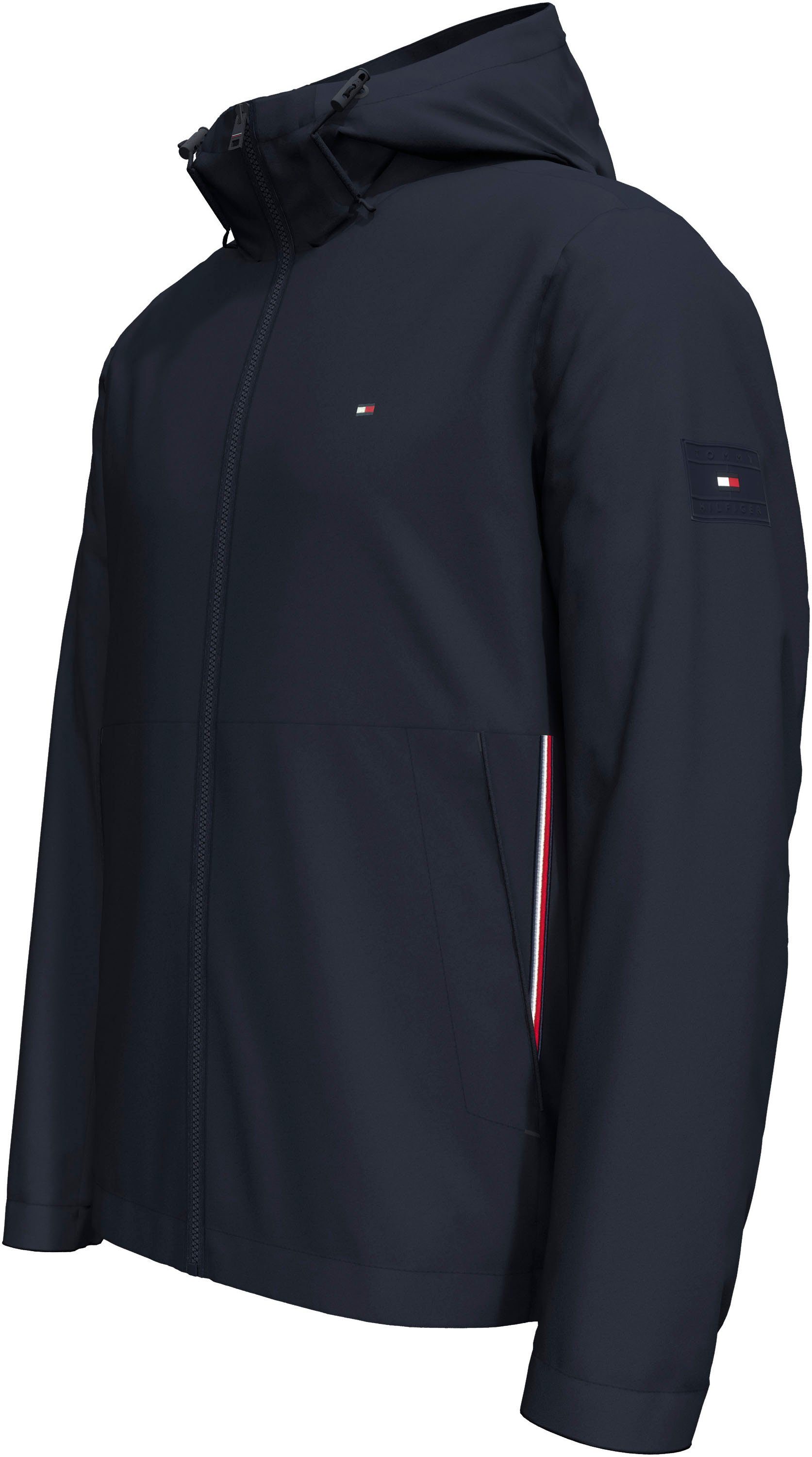Tommy Hilfiger Outdoorjack RWB HOODED JACKET met verstelbare capuchon